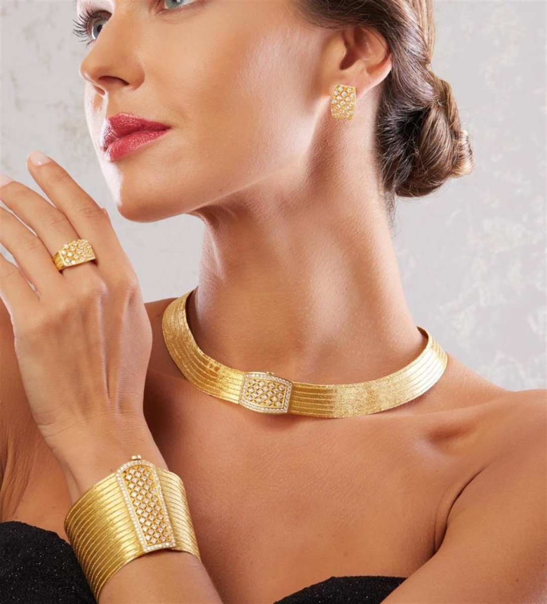 17 Sıra Bileklik 7 Sıra Gerdanlık Prenses Toka Altın Kaplama Gümüş Trabzon Hasırı Set