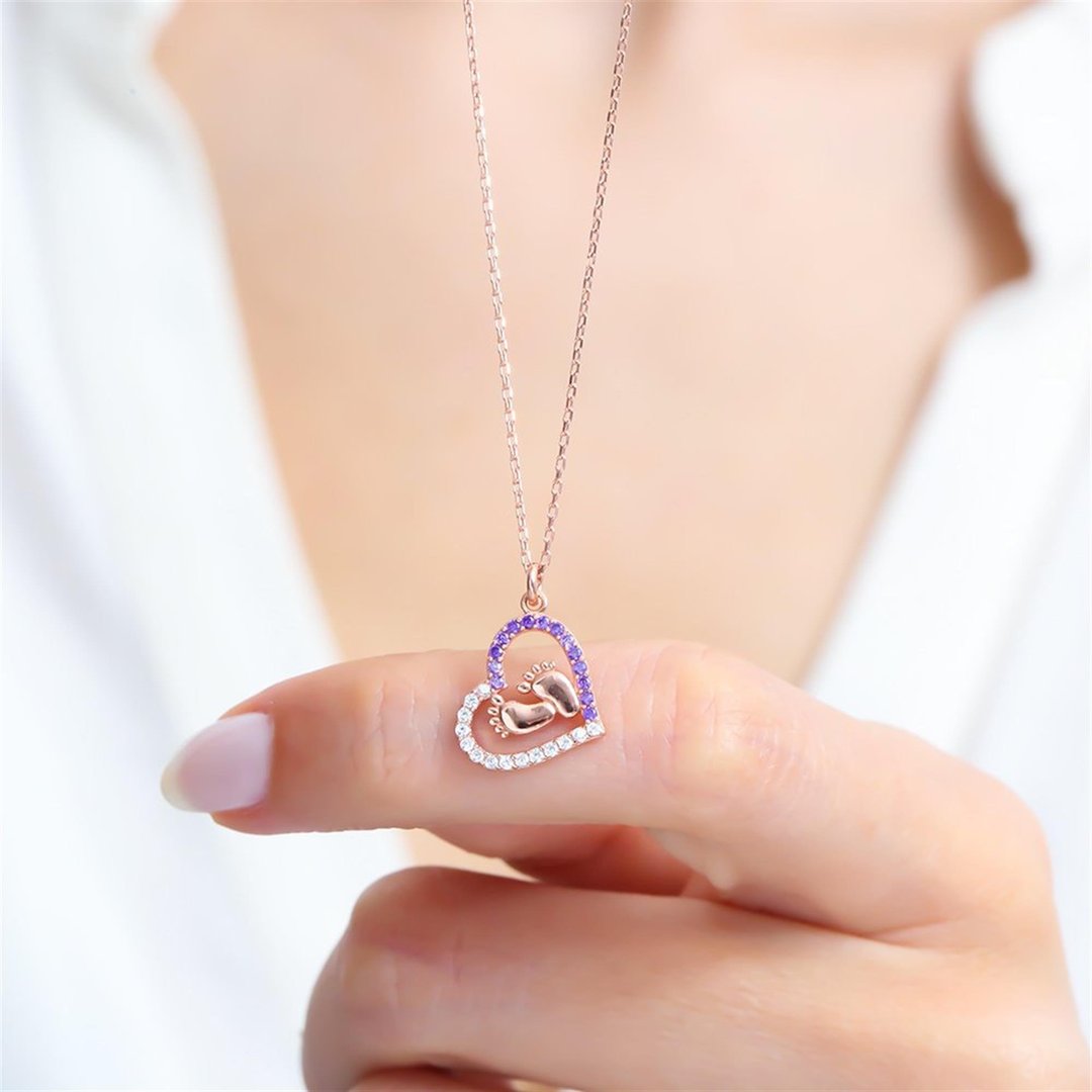 Aşkın Meyvesi Rose Renk Gümüş Kolye