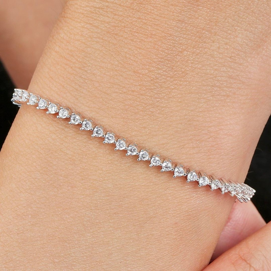 Effective Diamond Çapraz Montür 925 Ayar Gümüş Su Yolu Bileklik
