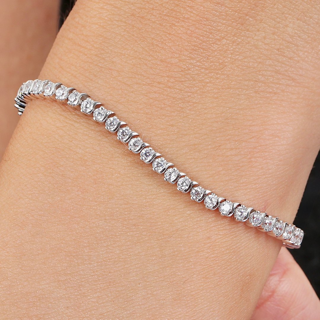 Effective Diamond Kristal Denge 925 Ayar Gümüş Su Yolu Bileklik