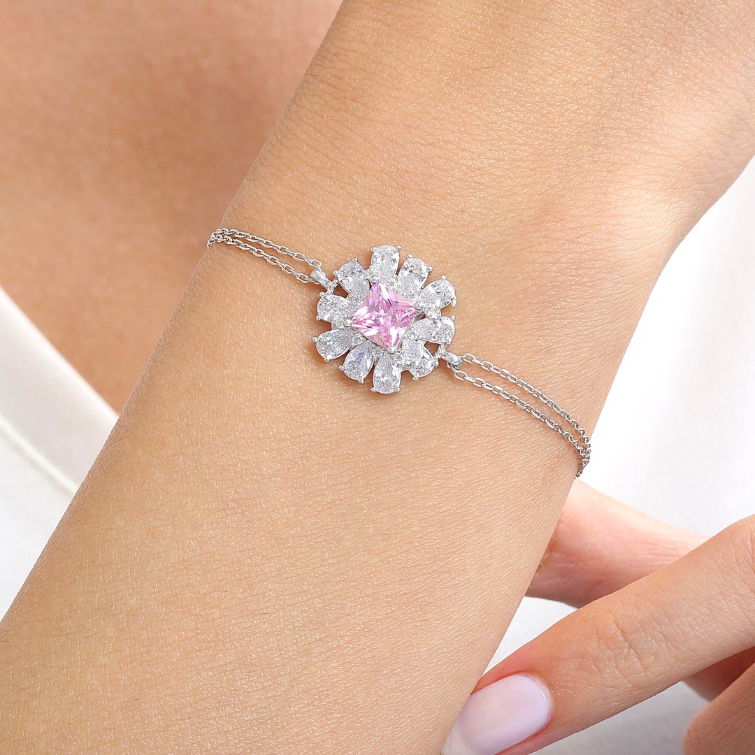 Effective Diamond Milano Rüyası Pink Taşlı Gümüş Bileklik