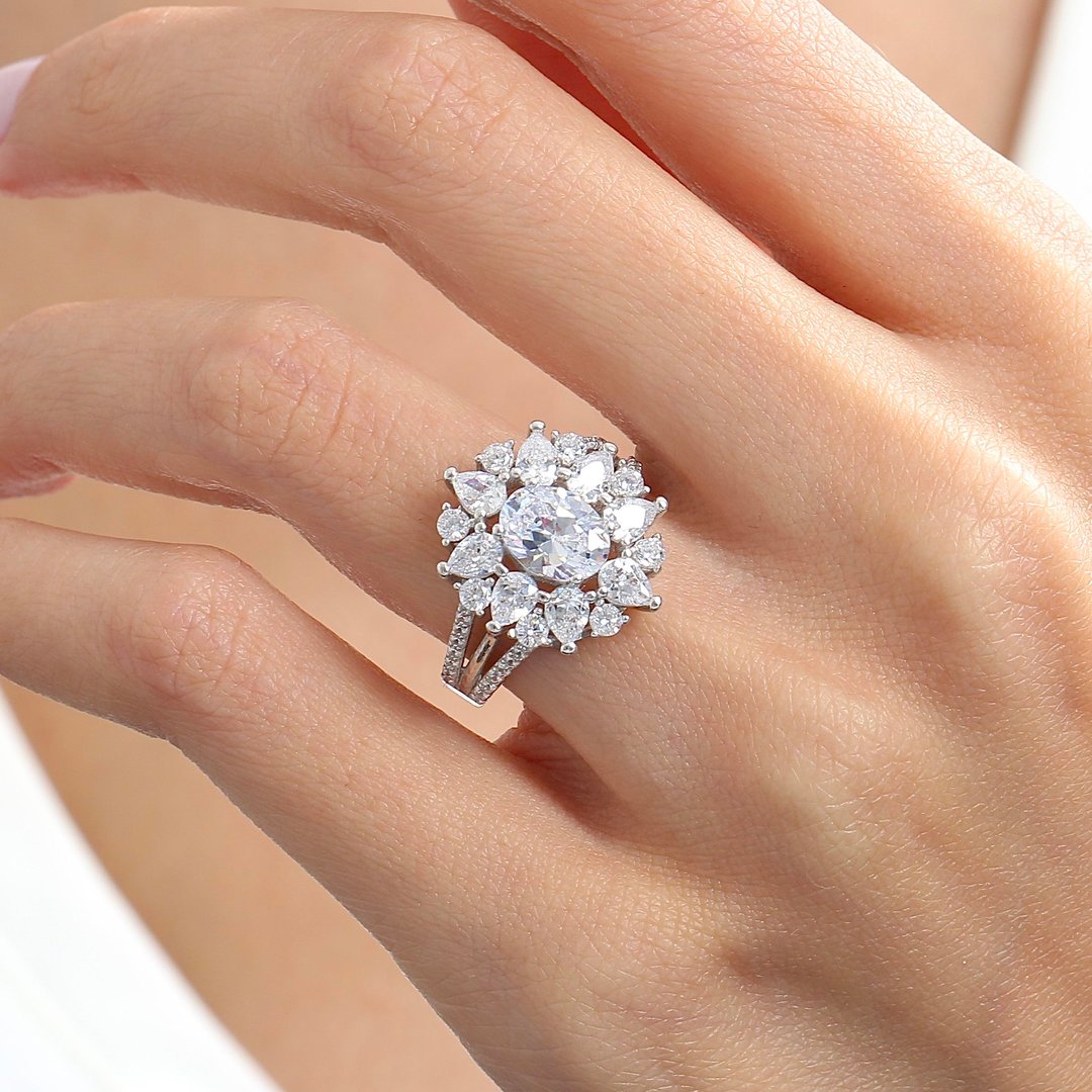 Effective Diamond Paris Işıltısı Işıltılı Gümüş Yüzük