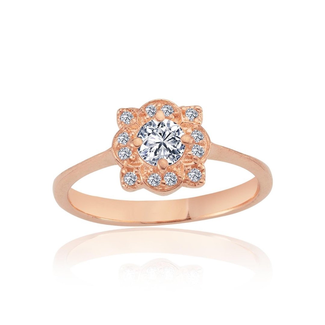 Işıltı Goncası Gümüş Yüzük