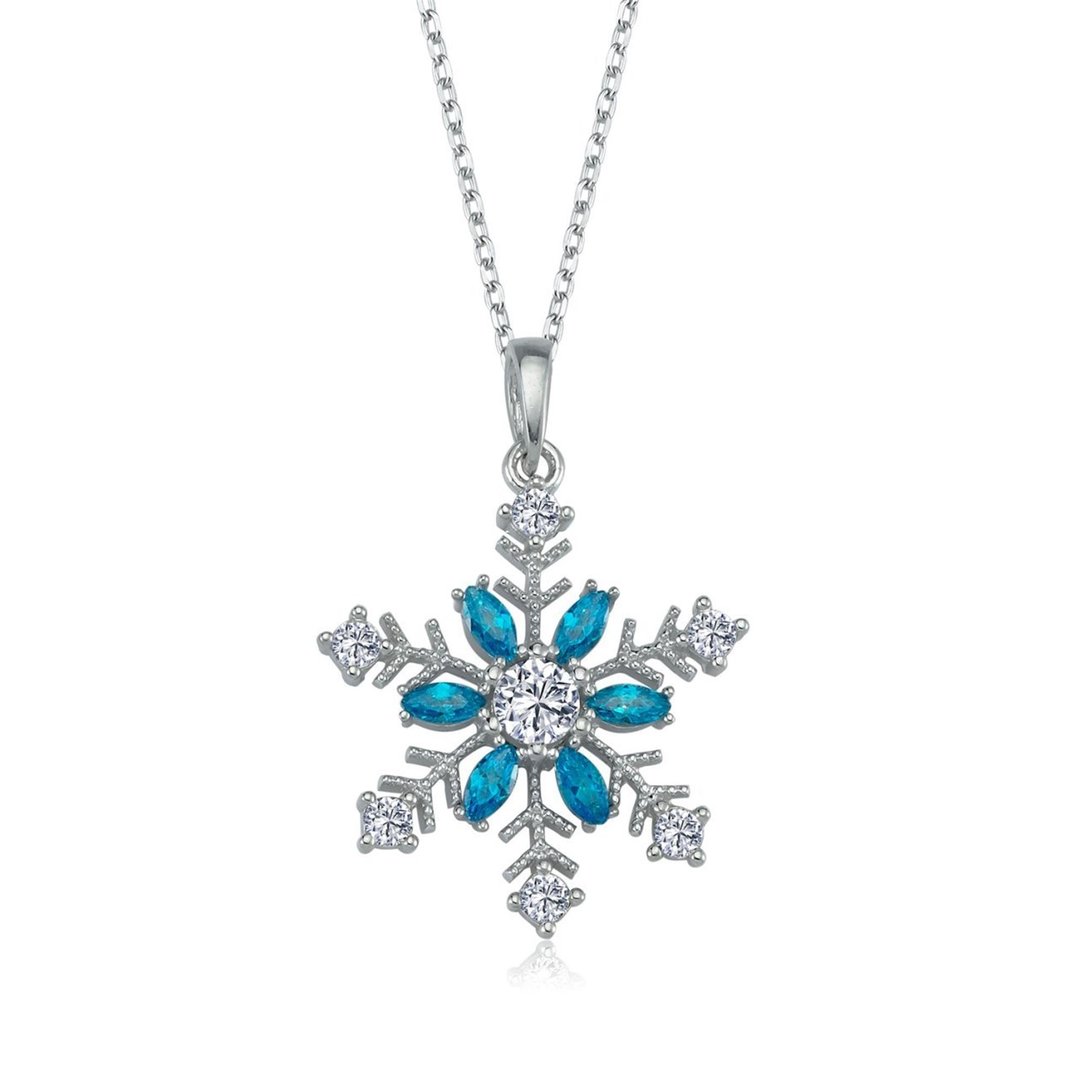 Mutluluk Kristalim Gümüş Kar Tanesi Kolye