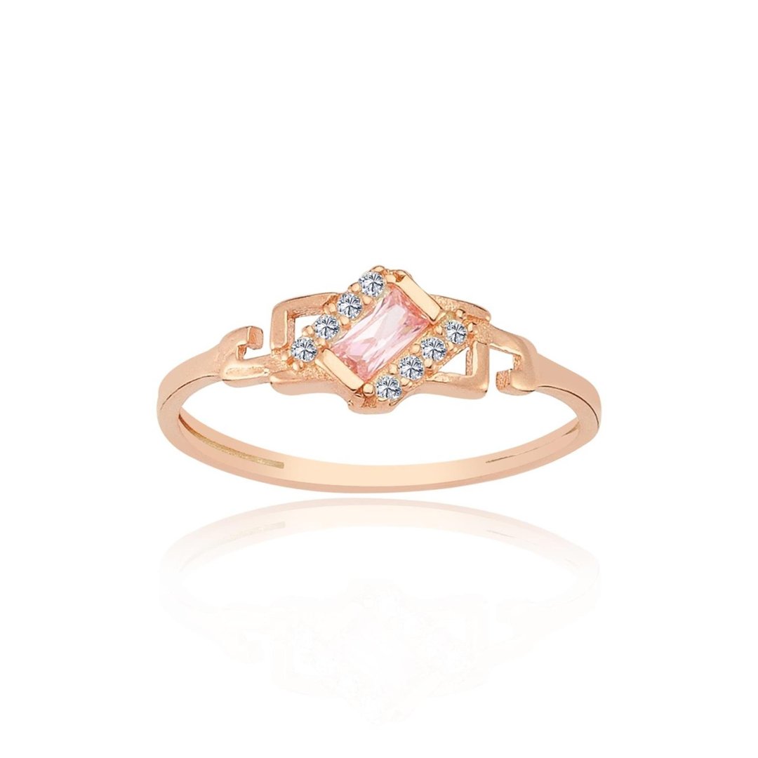 Pembe Baget Kompleksi Rose Renk Gümüş Yüzük