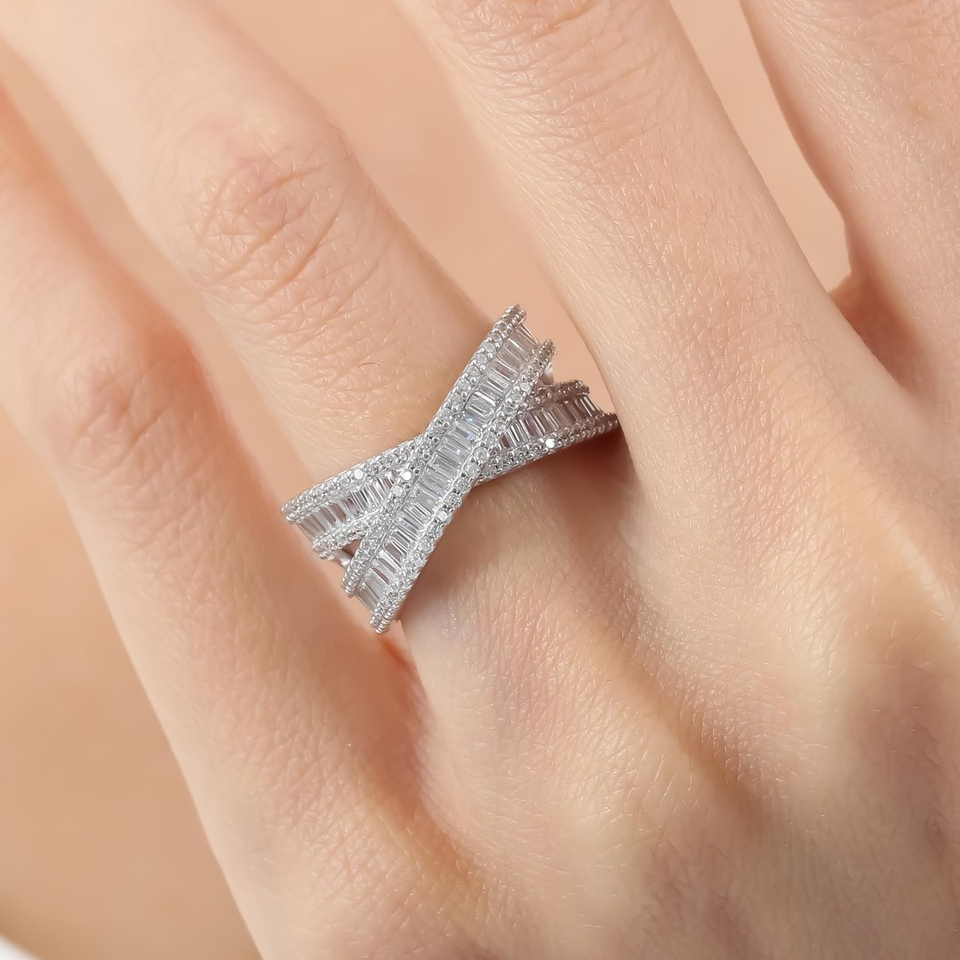 Pırlanta Montür Baget Düğümü Gümüş Yüzük