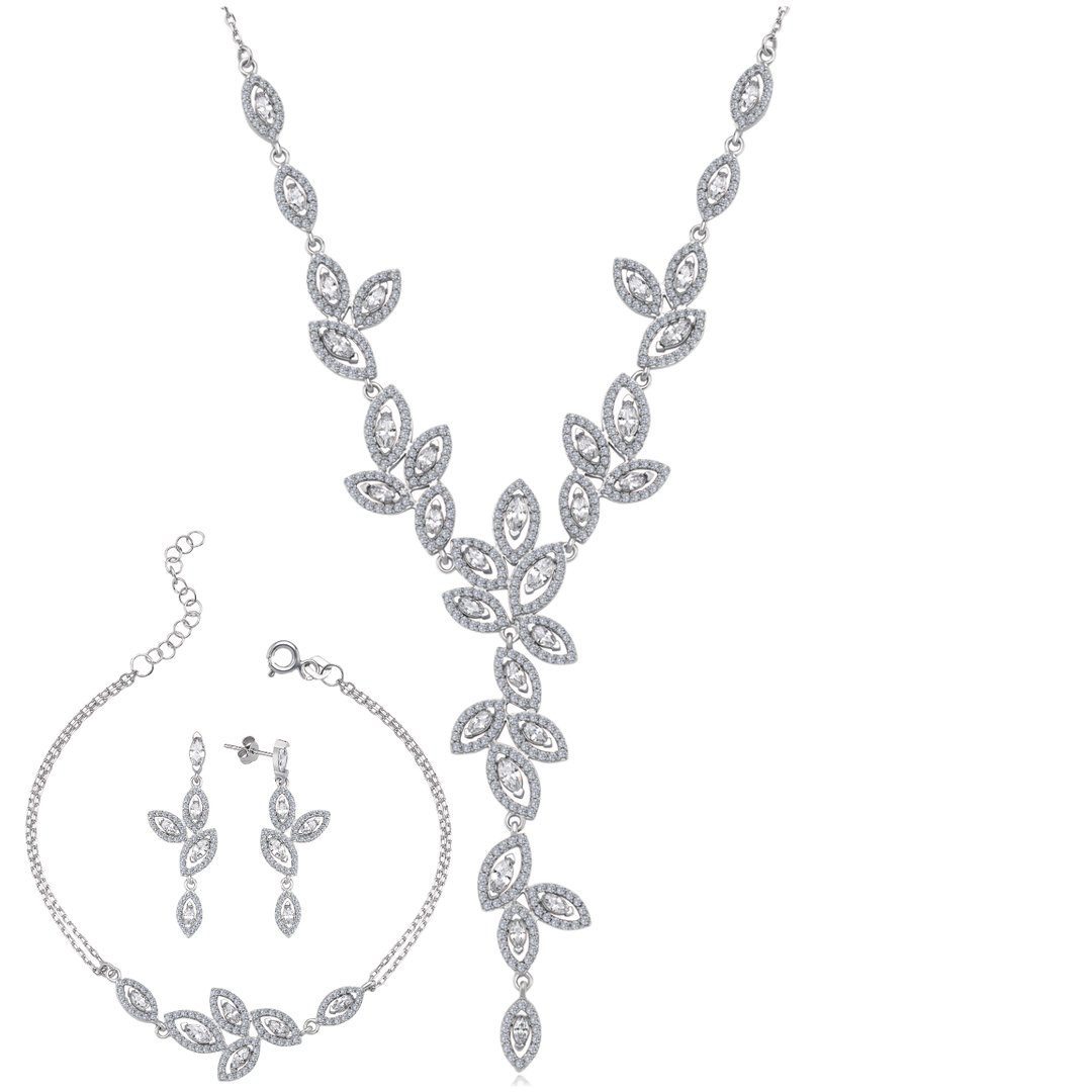 Pırlanta Montür İlk Dans Işıltısı Gümüş Su Yolu Set