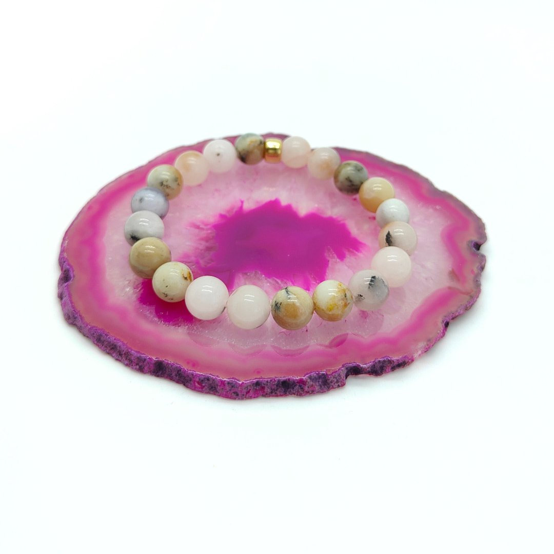 Aşk, Tutku ve Sevgi Bilekliği - Pempe Opal Bileklik - 8 mm