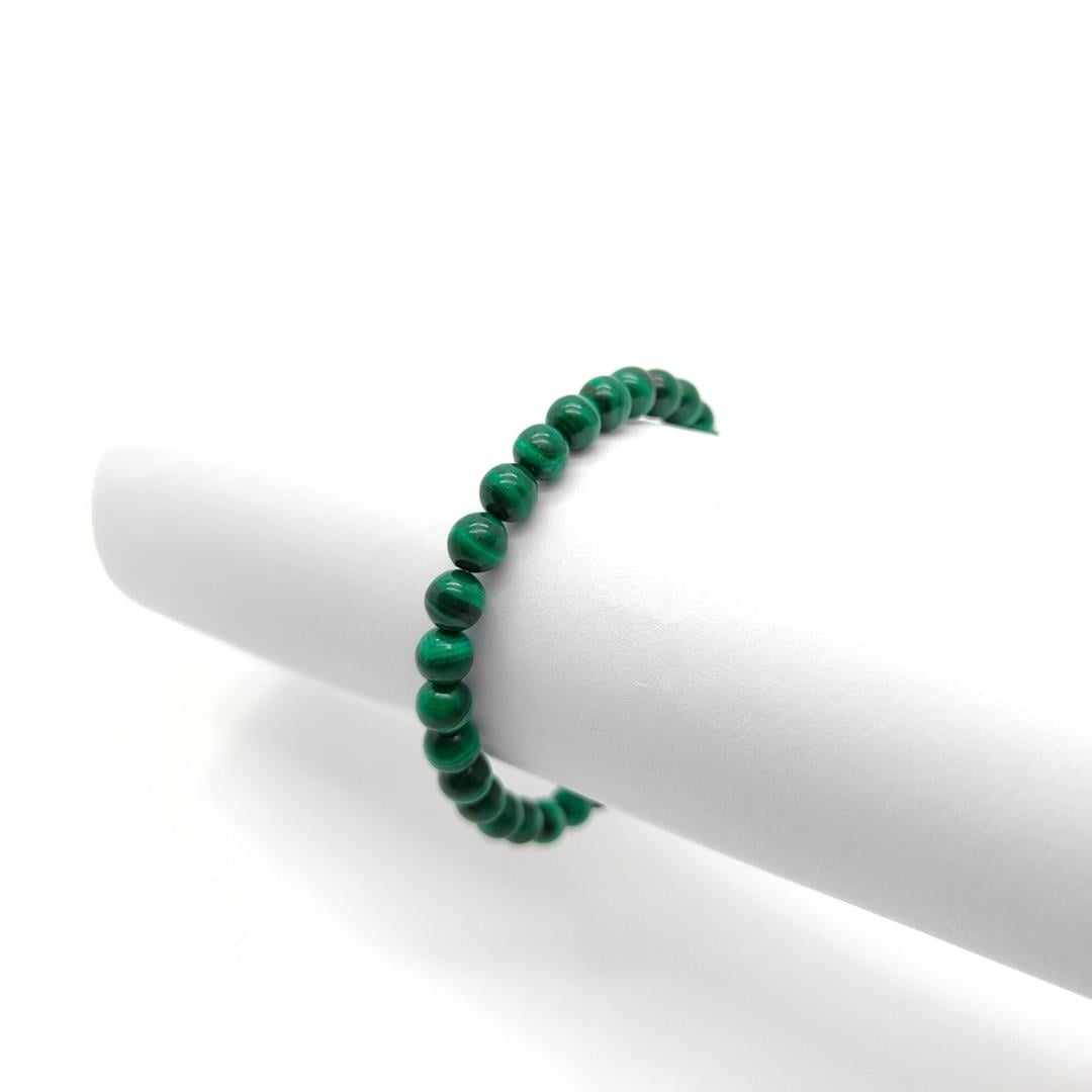Değişim/Dönüşüm Bilekliği - Doğal Taş Malahit Bileklik - 6 mm