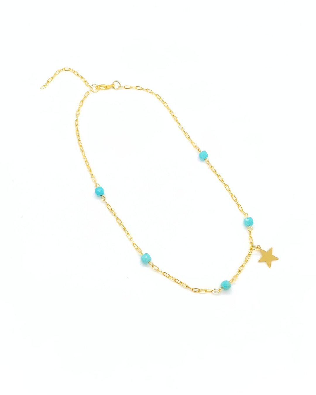 Firuze (Turkuaz) Gold Kolye