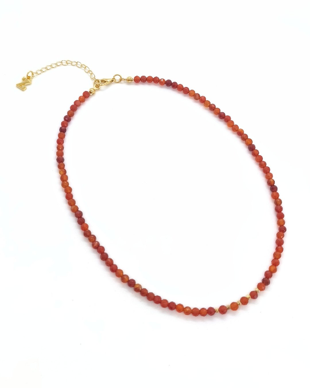Karnelyan Akik Kolye - Kararlılık, Nazar Kalkanı ve Stresle Baş Etme - 4 mm Faset Kesim