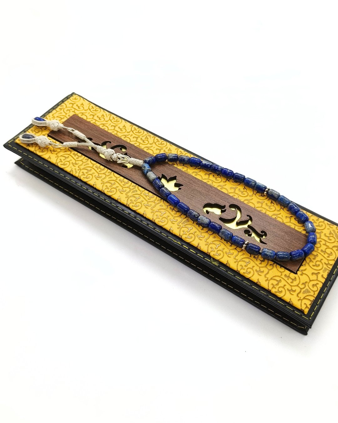 Kazaziye İşçiliği 1000 Ayar Gümüş Lapis Lazuli Tesbih - 