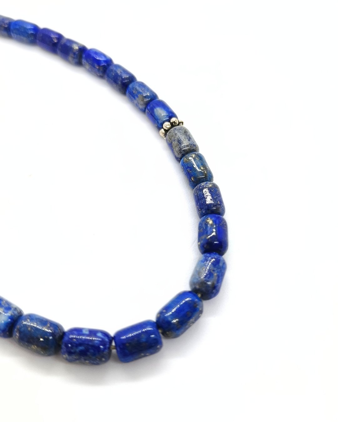 Kazaziye İşçiliği 1000 Ayar Gümüş Lapis Lazuli Tesbih - 