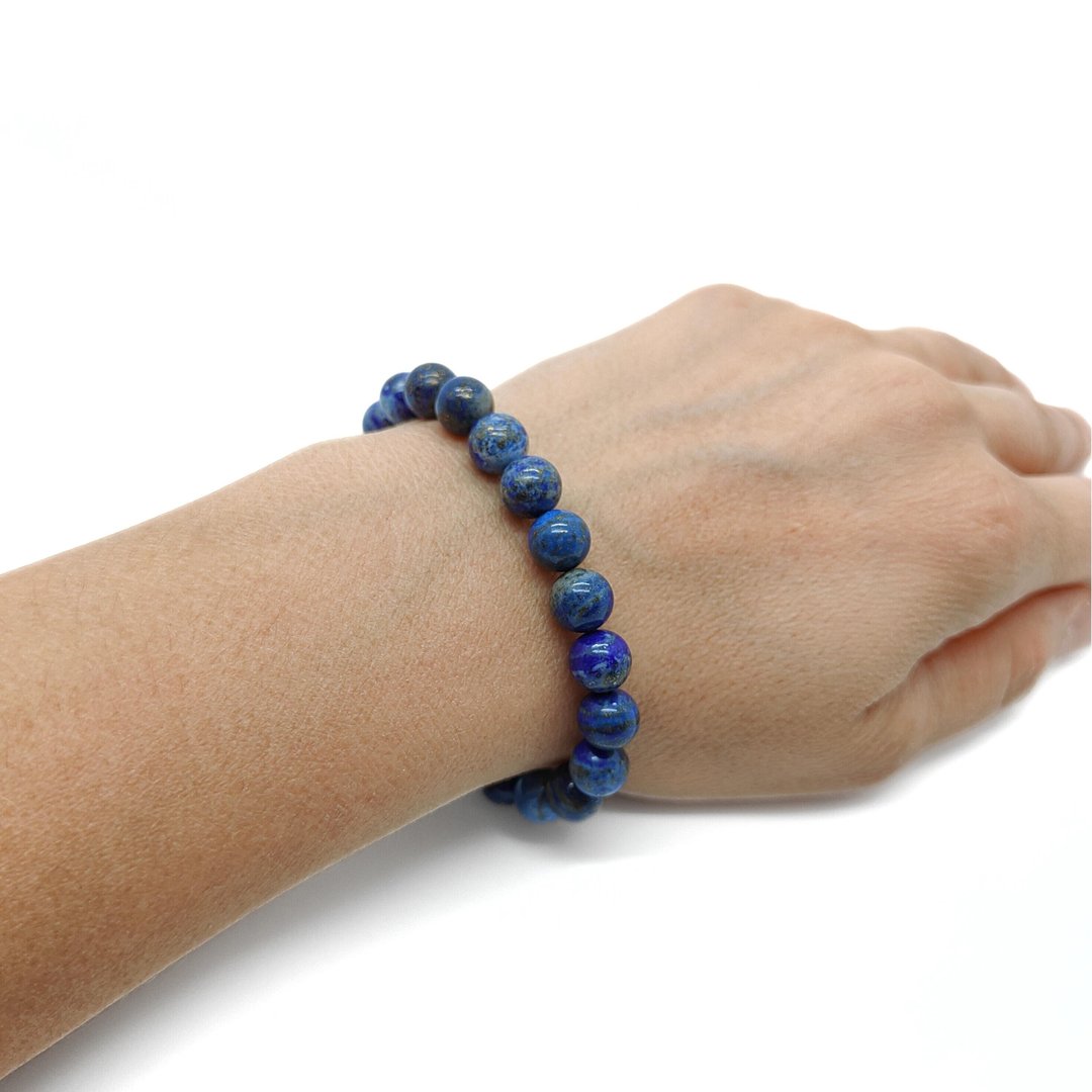 Kendini İfade Etme ve İletişim Bilekliği - Doğal Taş Lapis Lazuli Bilekliği - 8 mm