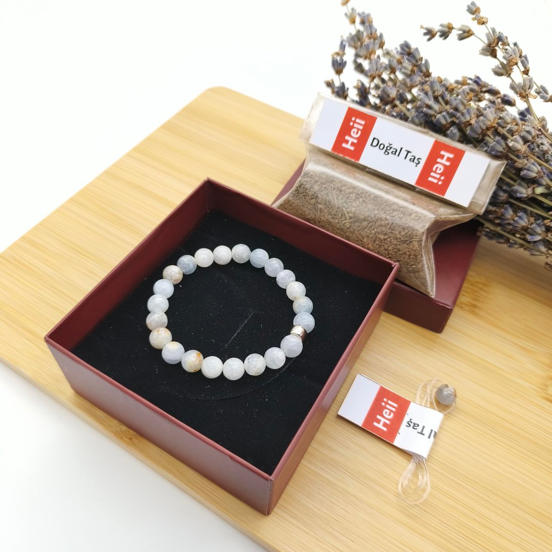 Selestit Taşı Bileklik - 8 mm