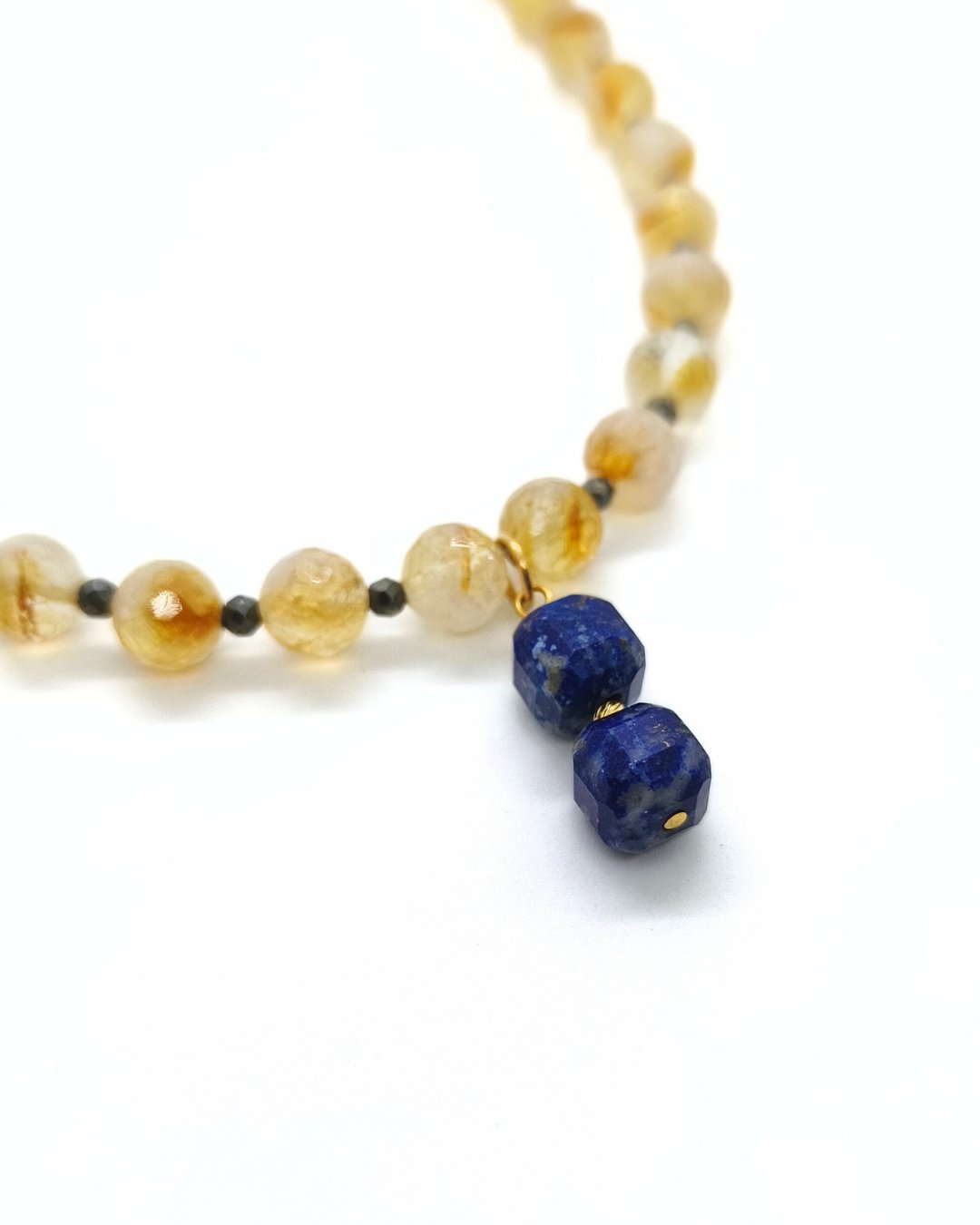 Sitrin ve Lapis Lazuli Kolye