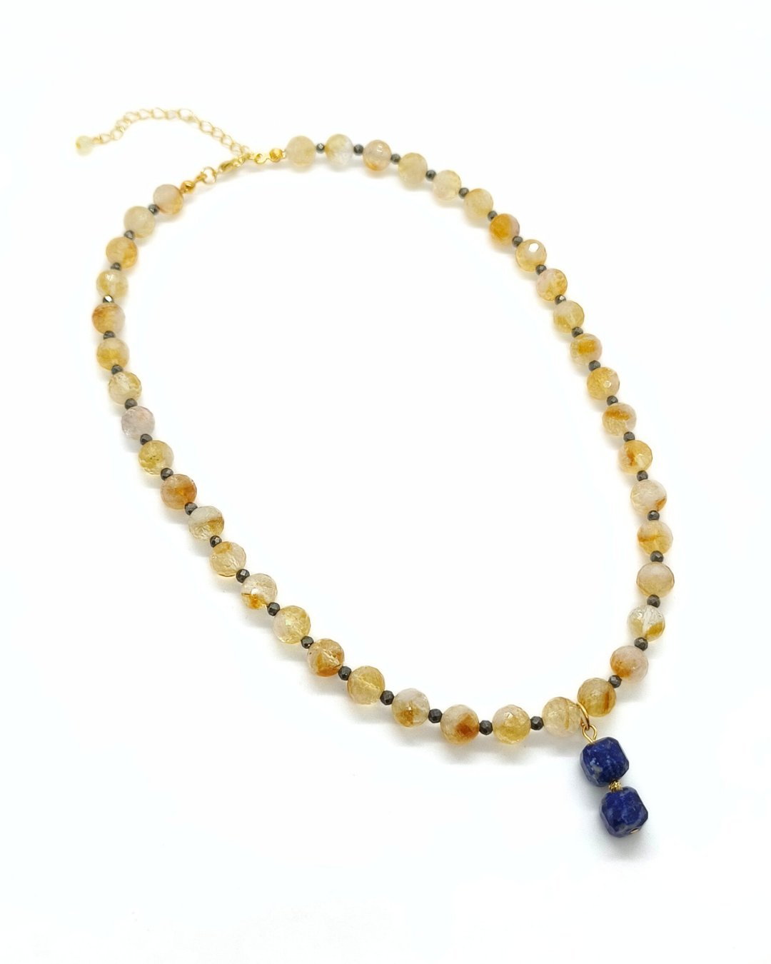 Sitrin ve Lapis Lazuli Kolye