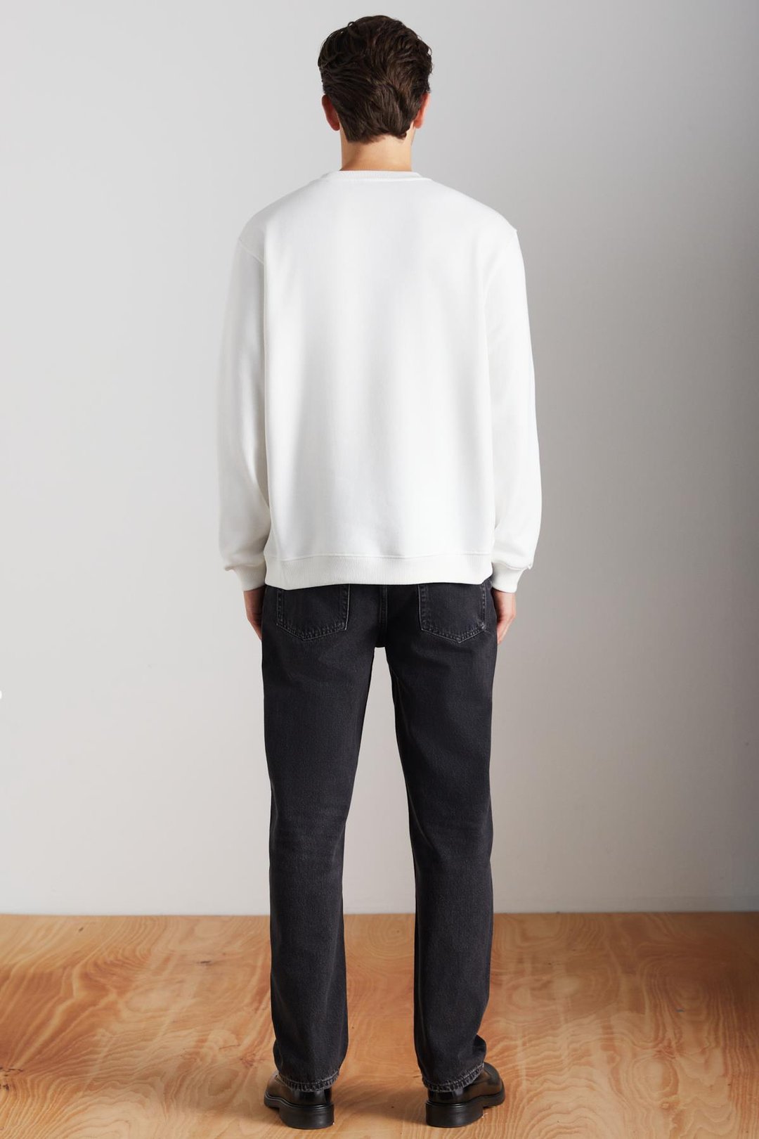 ADAMS Erkek İçi Polarlı Sıcak Tutan 3 İplik Örme %100 Organik Pamuk Regular Fit Ekru Sweatshirt