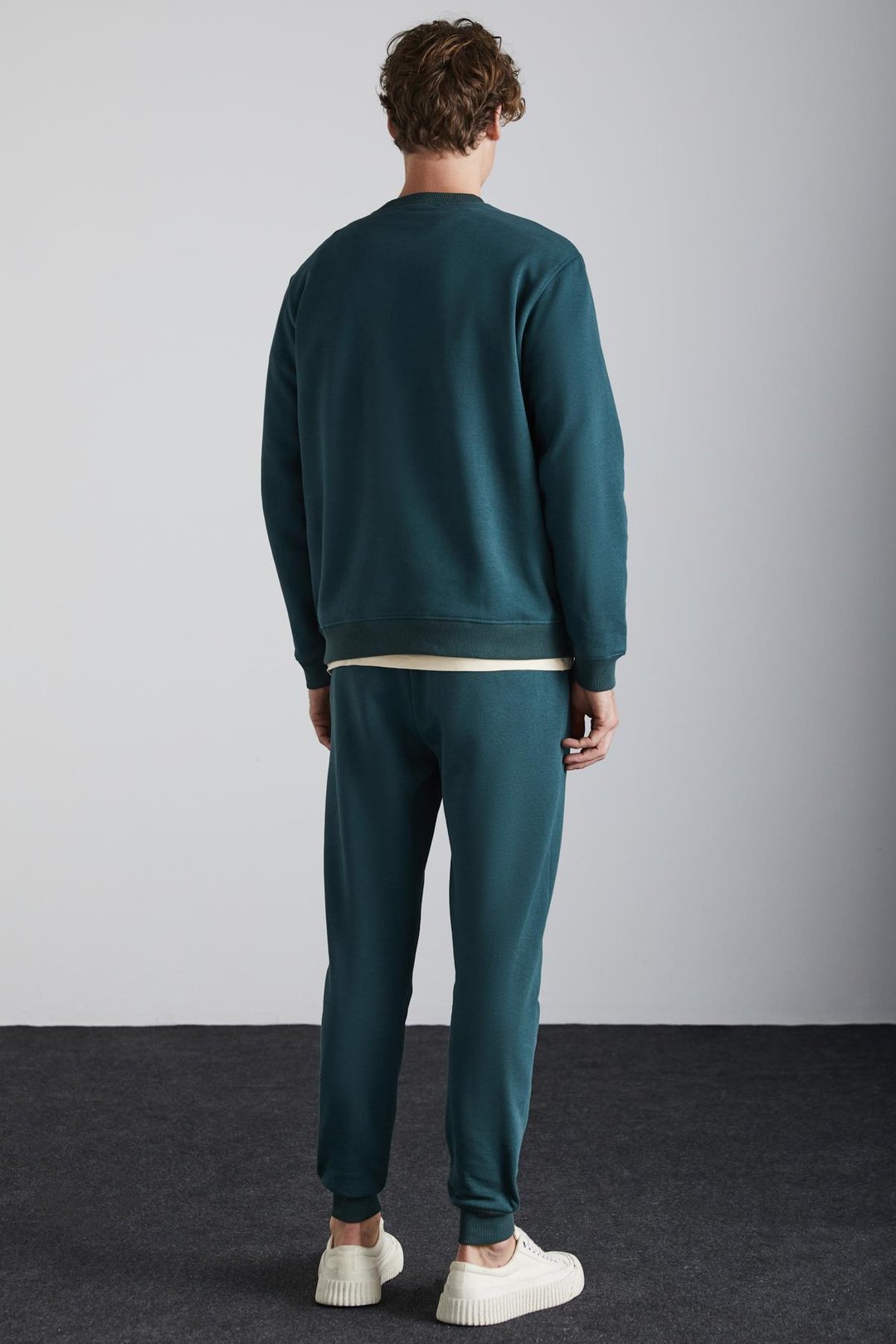 ADAMS Erkek İçi Polarlı Sıcak Tutan 3 İplik Örme %100 Organik Pamuk Regular Fit Yeşil Sweatshirt