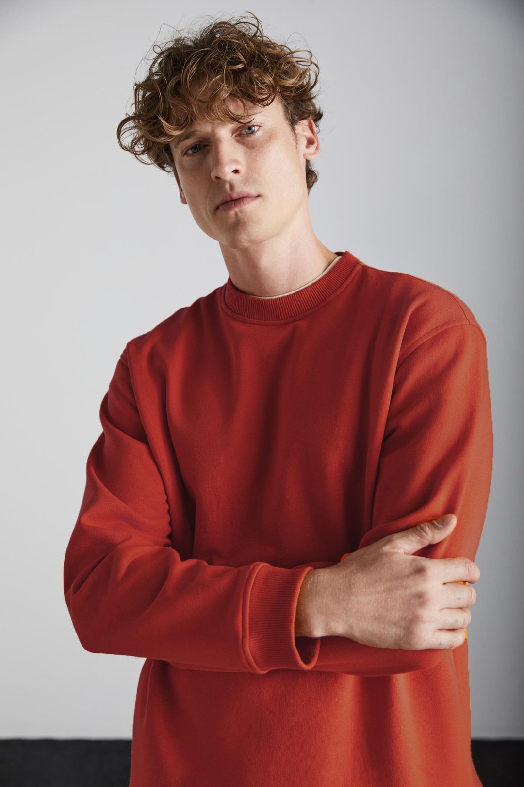 Adams Erkek Içi Polarlı Yumuşacık Organik Pamuklu Regular Fit Turuncu Sweatshirt