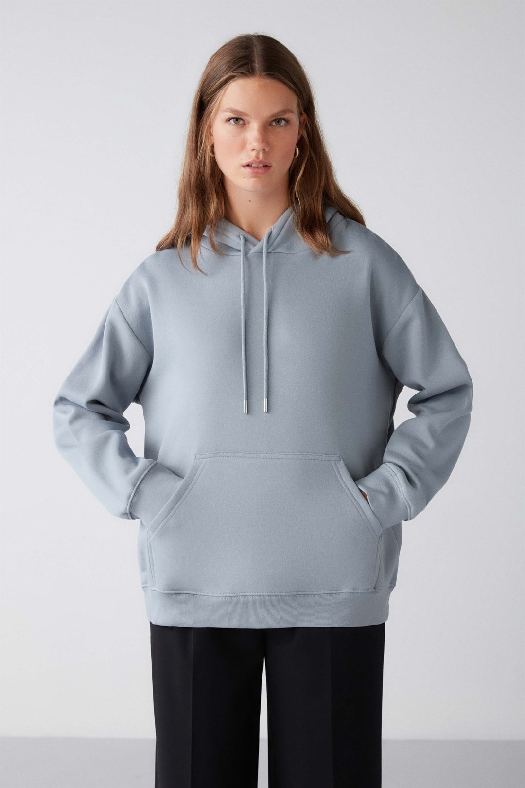 ADEL Örme Relaxed Mavi  Sweatshirt