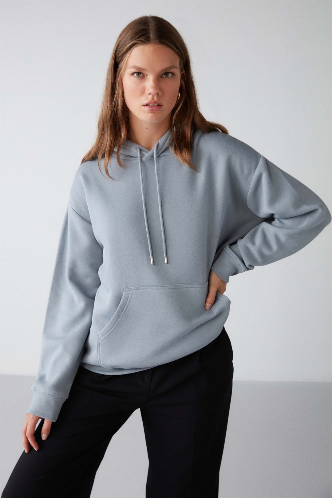 ADEL Örme Relaxed Mavi  Sweatshirt
