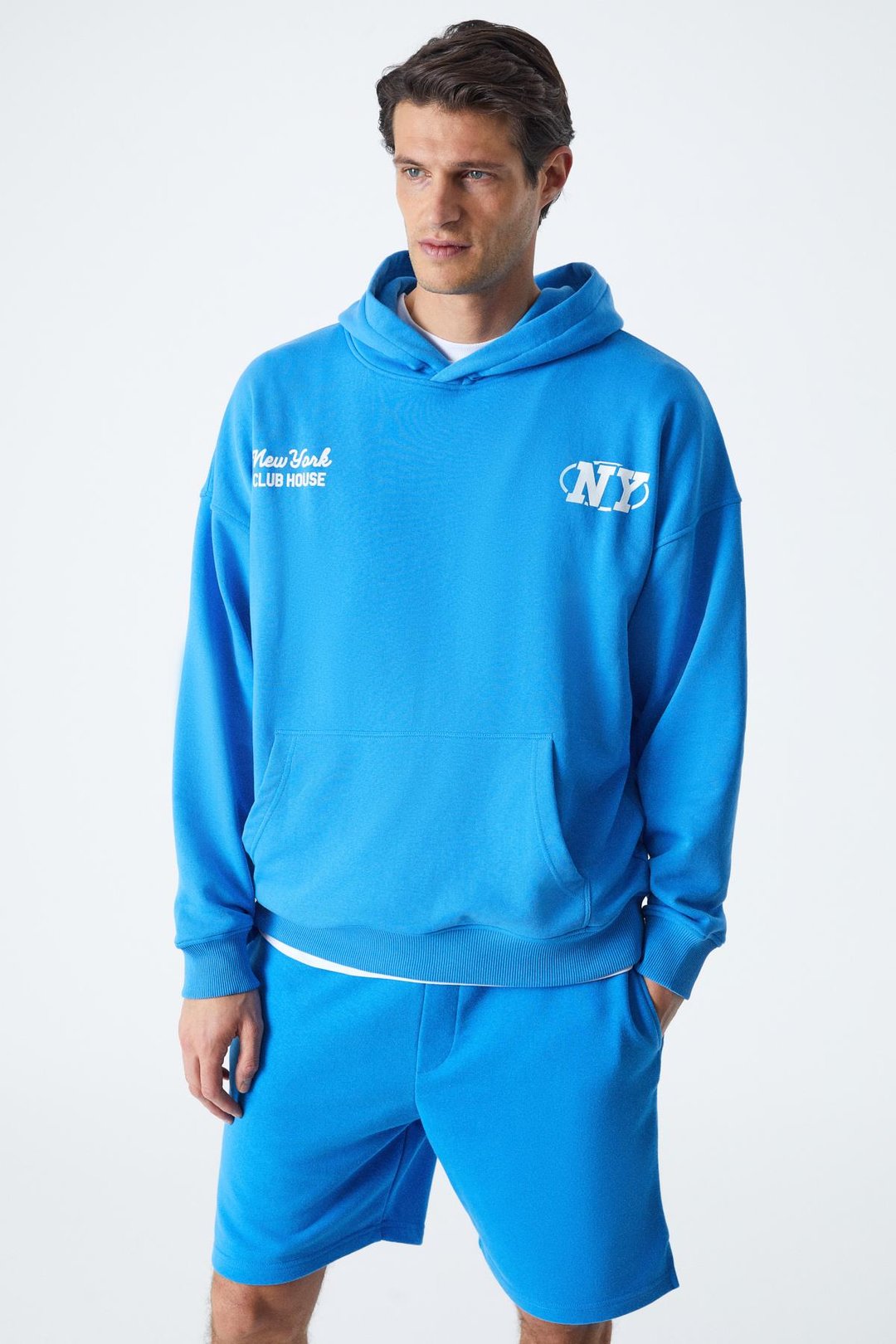 AGASSI Erkek Yumuşacık Kumaşlı Saks Mavi Sweatshirt