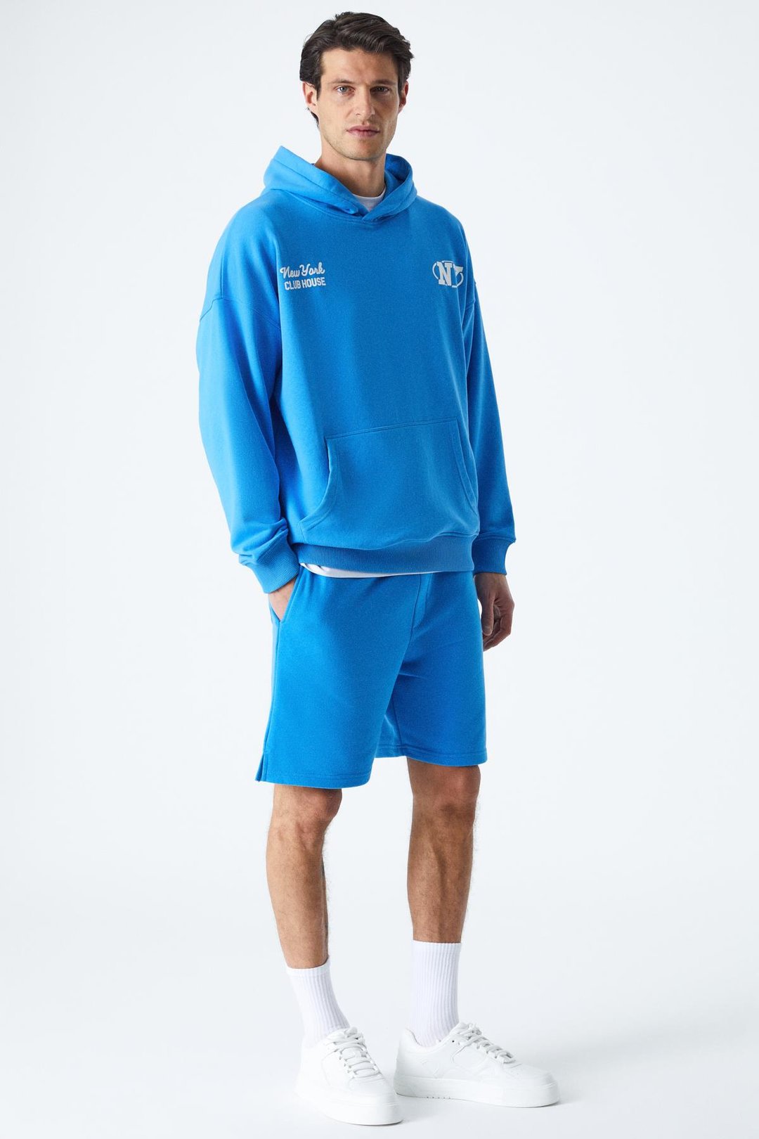 AGASSI Erkek Yumuşacık Kumaşlı Saks Mavi Sweatshirt