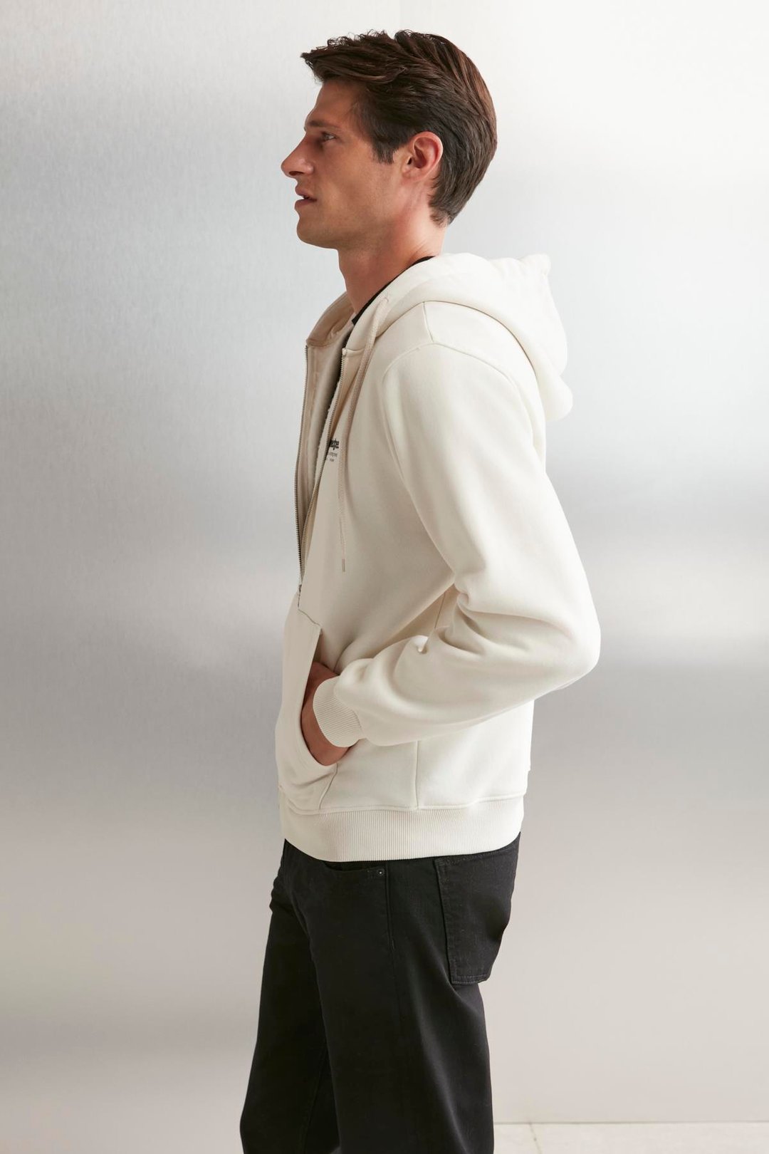 AKSEL  Oversize Taş Rengi Tekli Sweatshirt