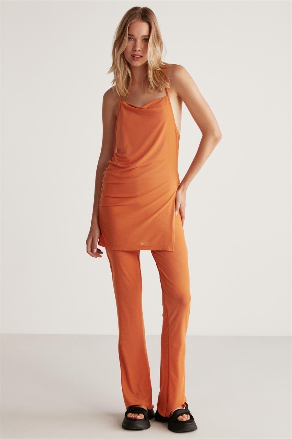 ANGELA Tül Regular Turuncu  Alt-Üst Takım