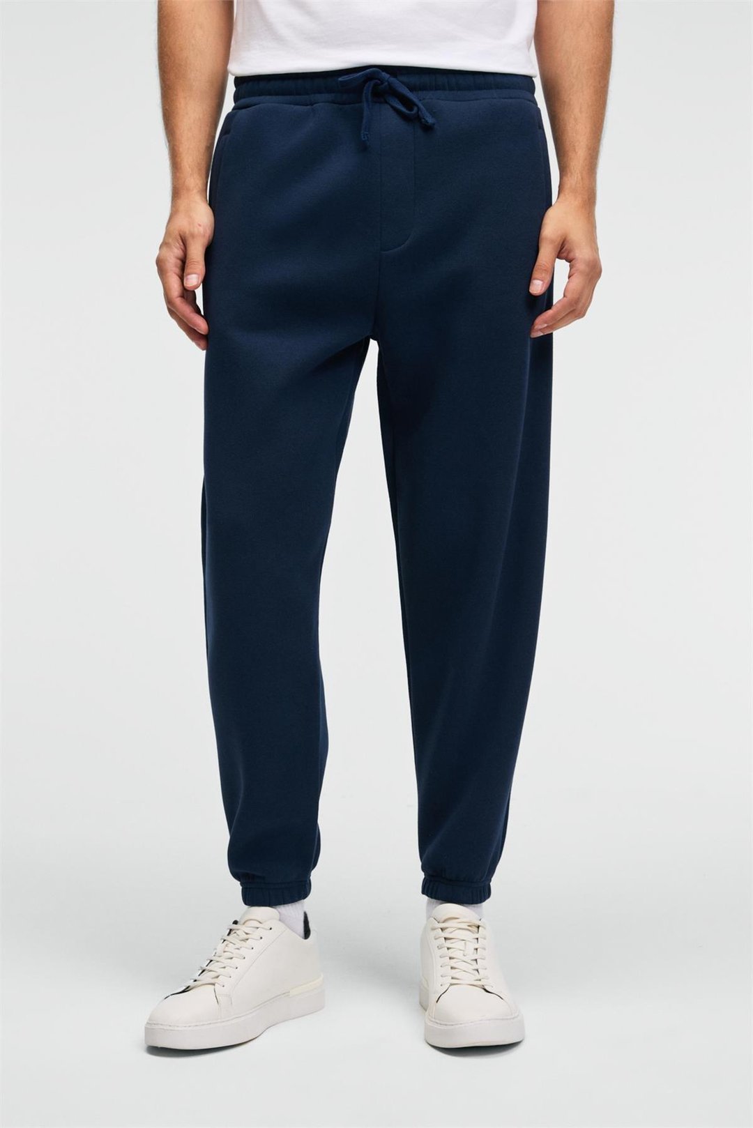 ANSEL Erkek Lastikli Dar Paça Üç Cepli Yumuşacık Organik Pamuklu Lacivert Eşofman Altı