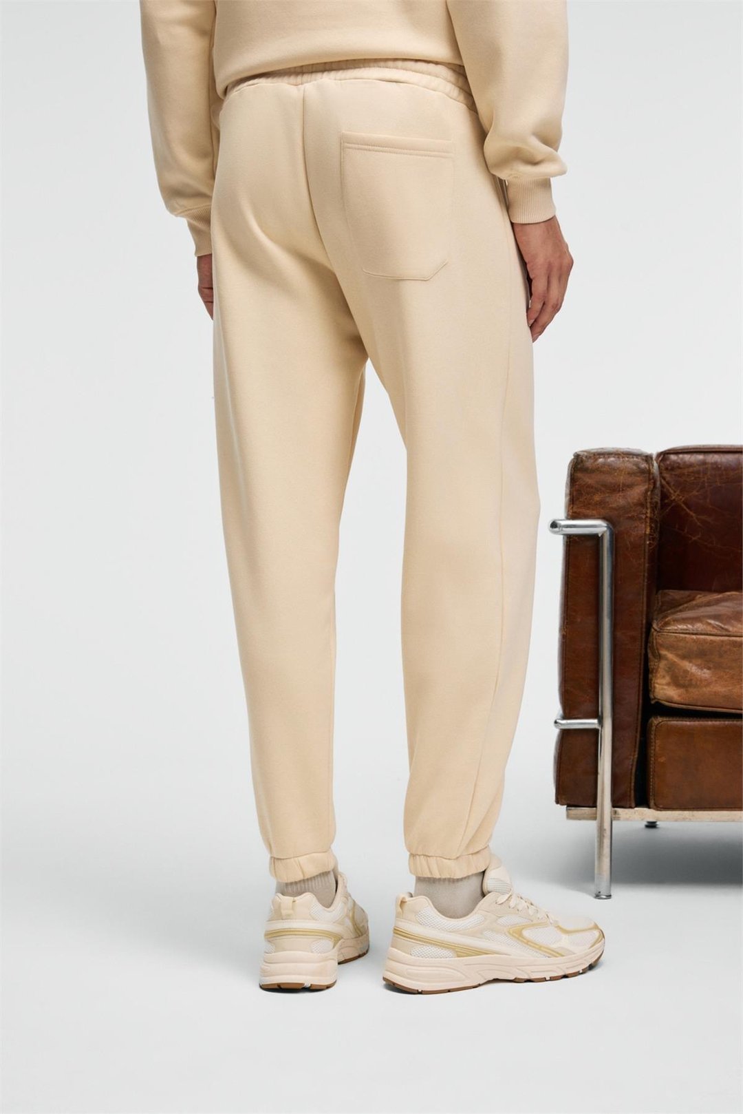 ANSEL Erkek Lastikli Dar Paça Üç Cepli Yumuşacık Organik Pamuklu Vanilya Eşofman Altı