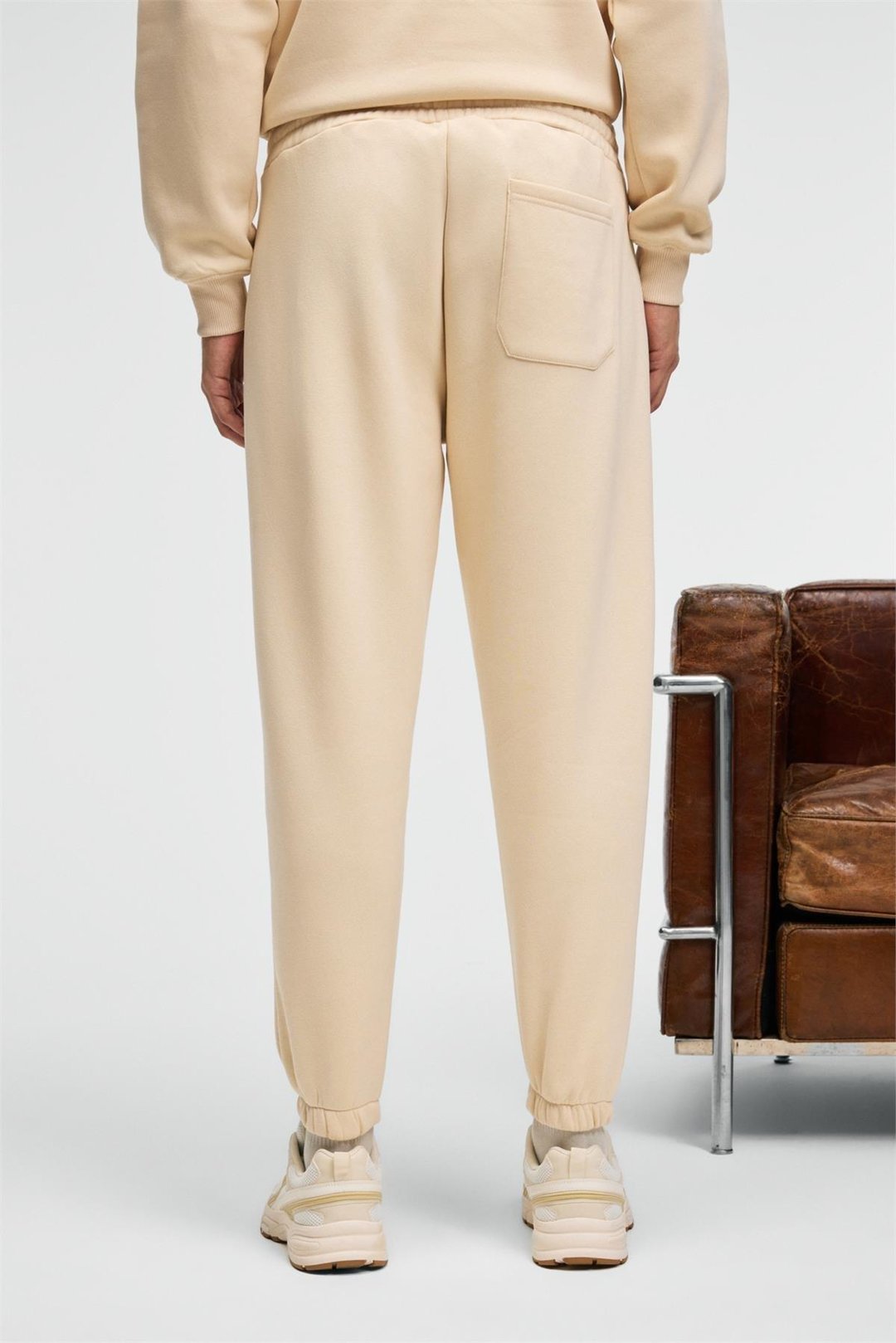 ANSEL Erkek Lastikli Dar Paça Üç Cepli Yumuşacık Organik Pamuklu Vanilya Eşofman Altı