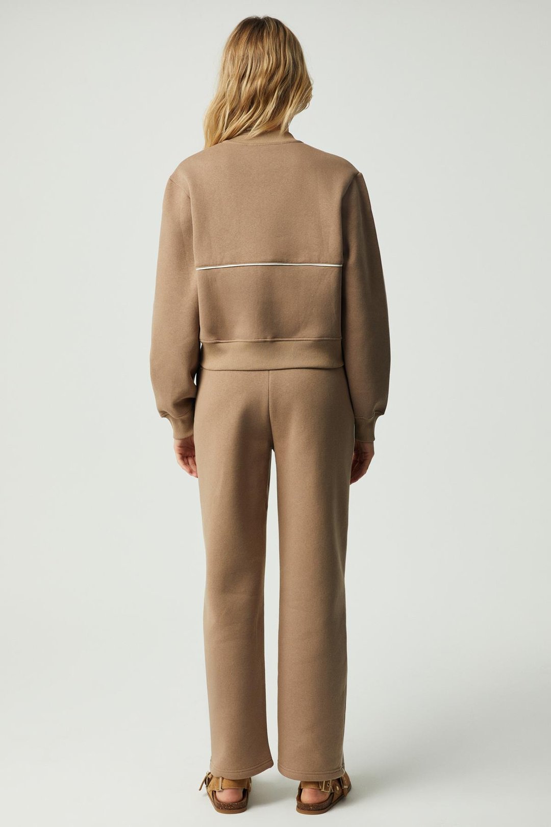 ANYUL Kadın Relaxed Bomber Yaka Vizon Sweatshirt