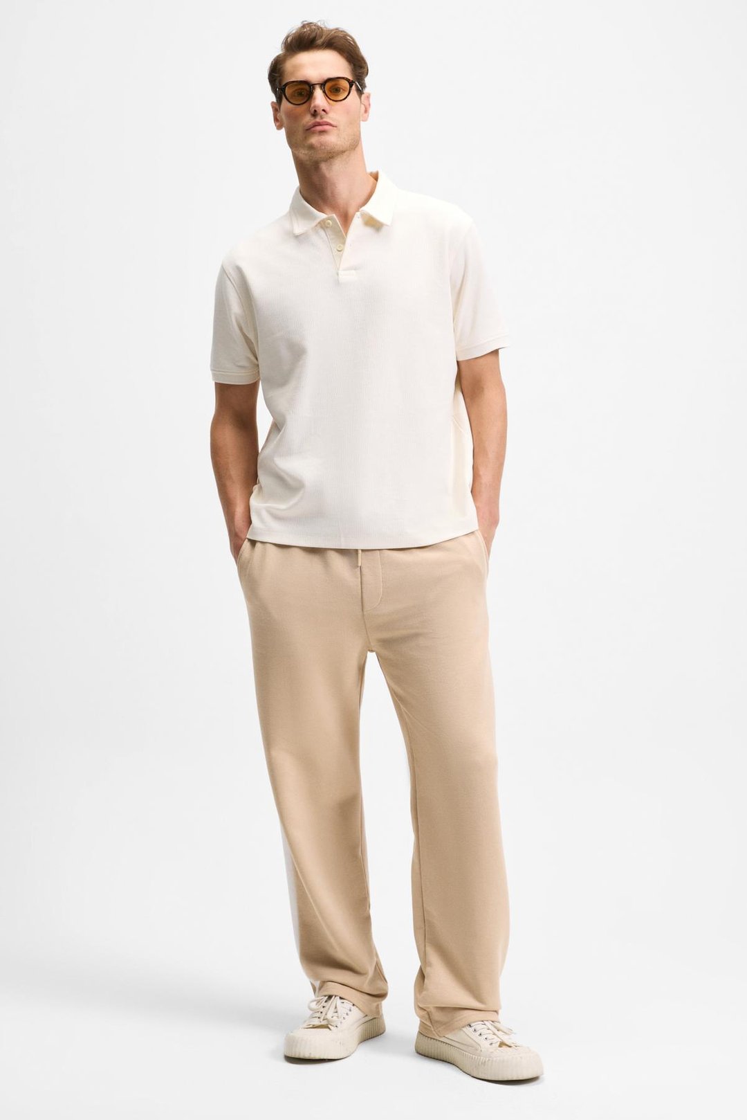 ARAUJO Erkek Beli Lastikli Relaxed Fit Bej Eşofman Altı