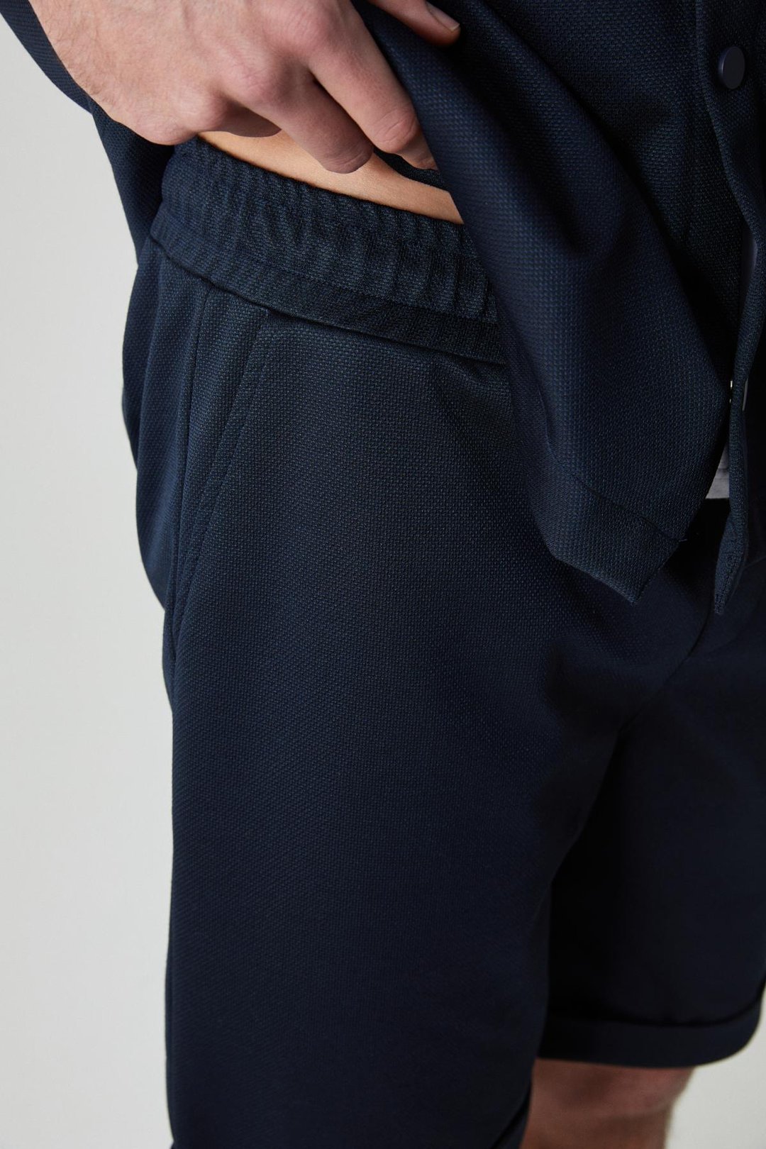 ARDIAN Erkek Comfort Fit Cepli Kordonlu Lastikli Bel Lacivert Şort & Bermuda