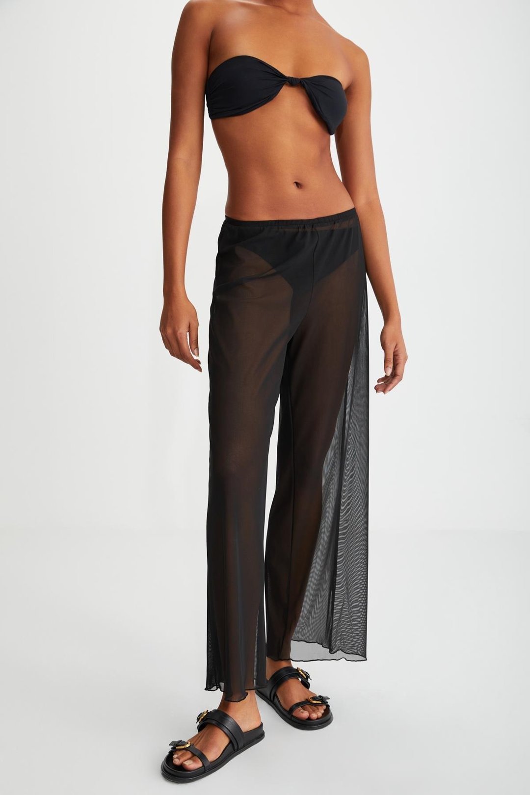 ARISTA Kadın Relaxed Siyah Tekli Pantolon