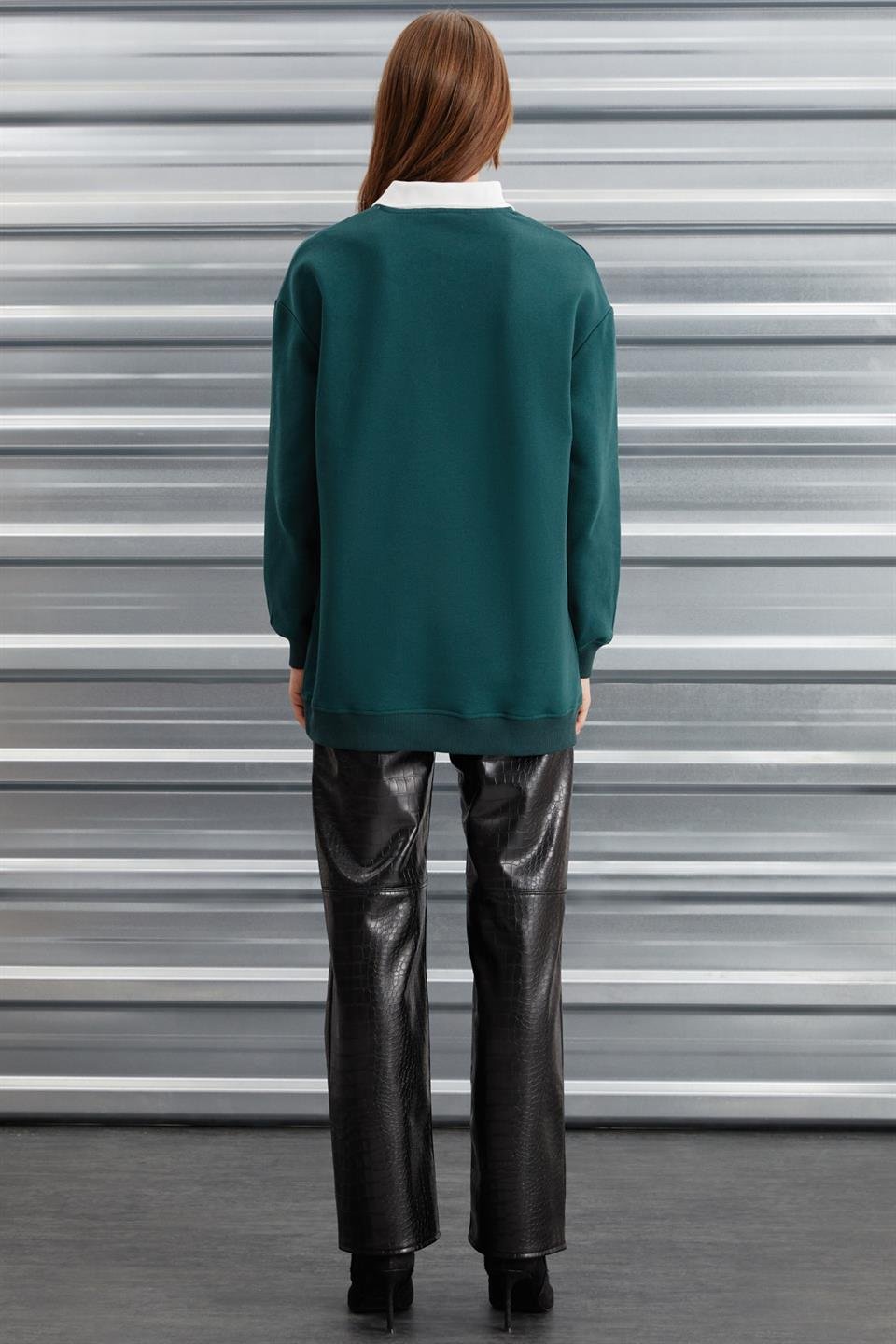 ARLENE  Relaxed Yeşil Tekli Sweatshirt