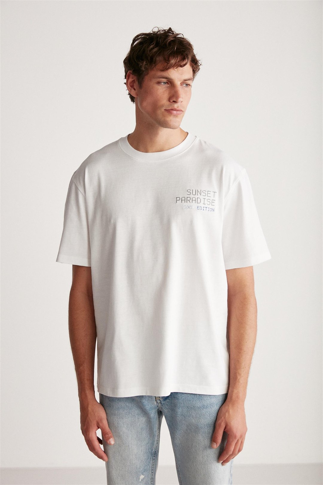 ARNALDO Örme Regular Beyaz Tekli T-Shirt