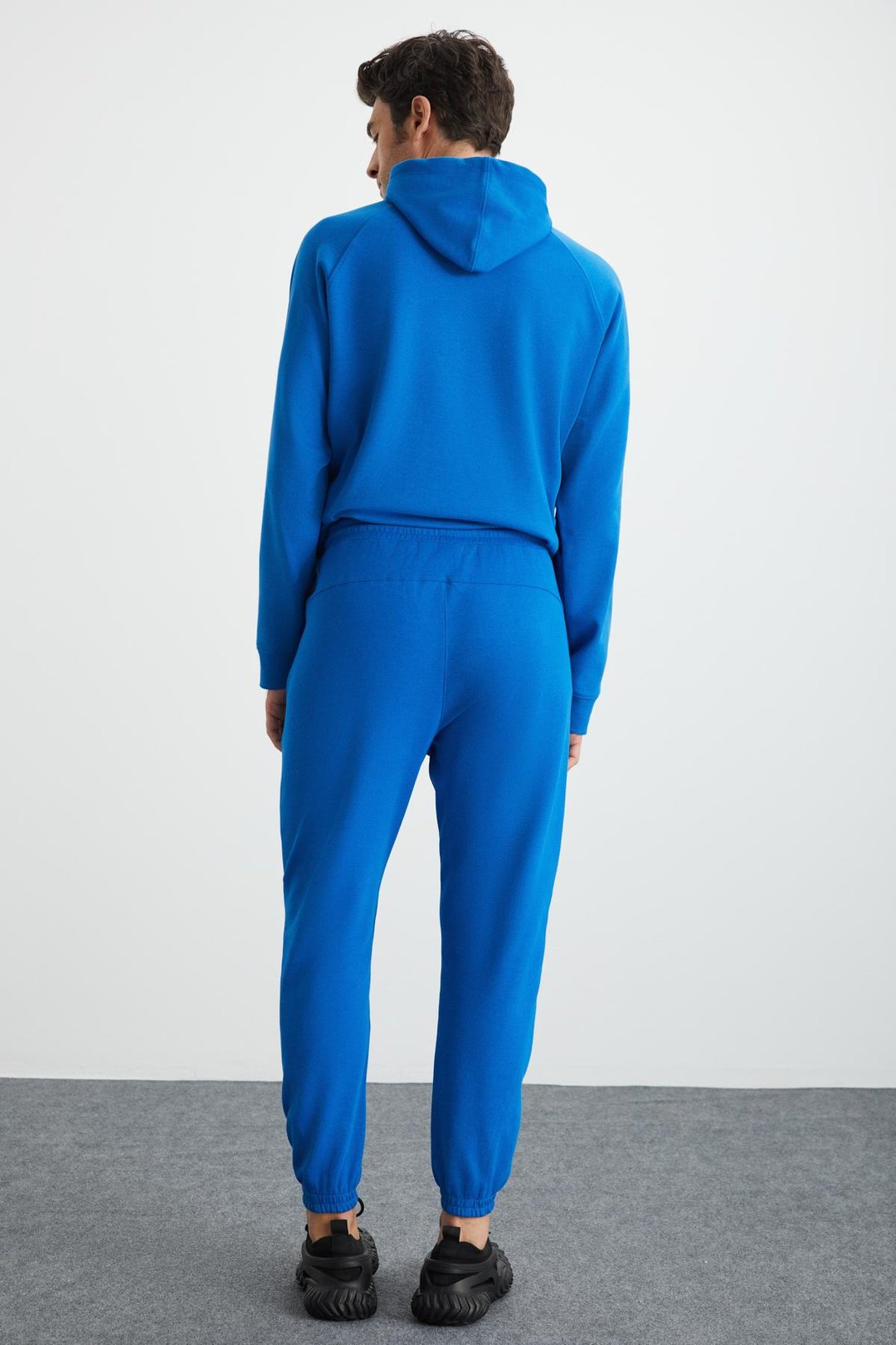 ARRAGON Erkek Scuba Organik Pamuklu İnterlok Kumaşlı Cepli Beli Sport Lastikli Mavi Eşofman Altı