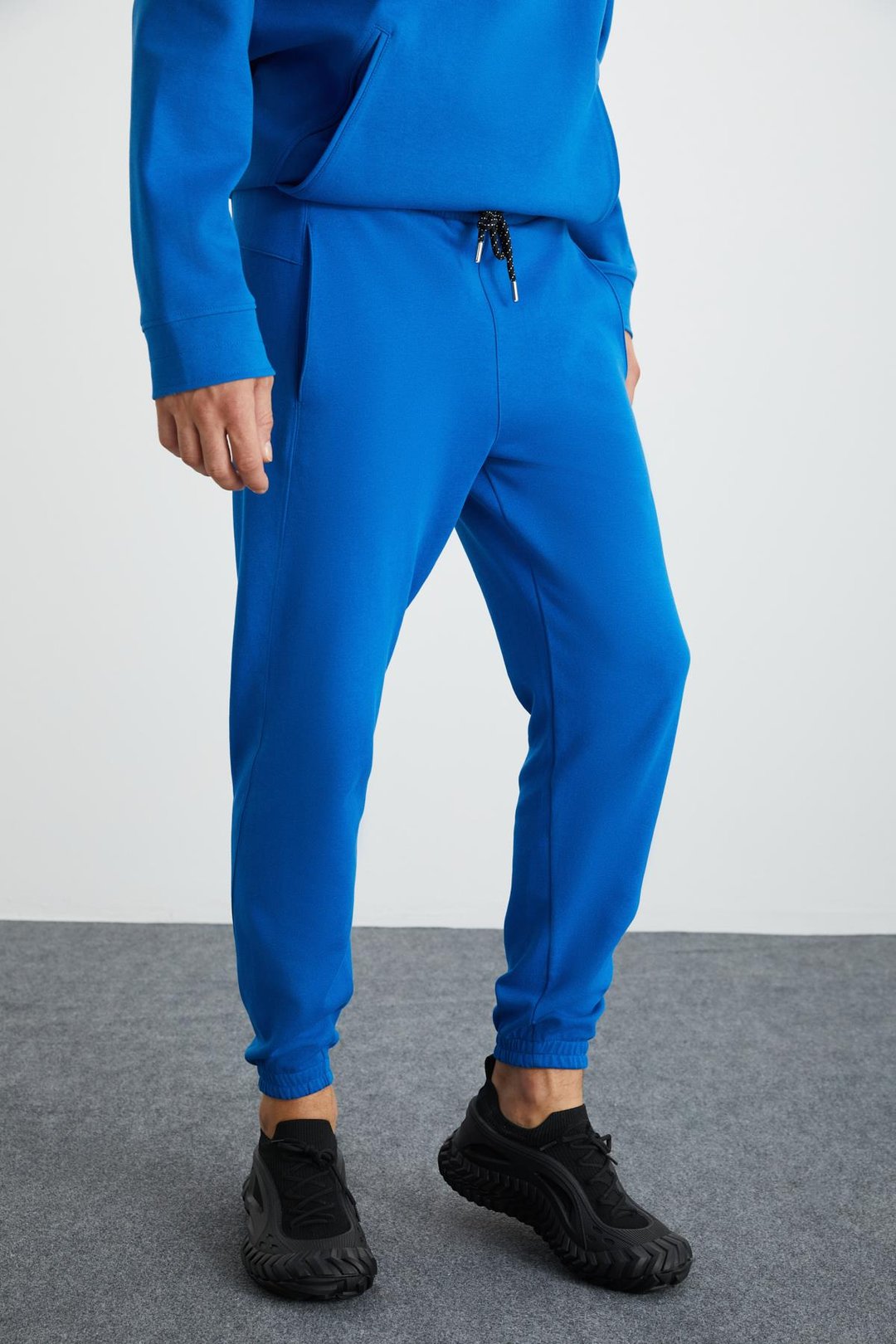 ARRAGON Erkek Scuba Organik Pamuklu İnterlok Kumaşlı Cepli Beli Sport Lastikli Mavi Eşofman Altı