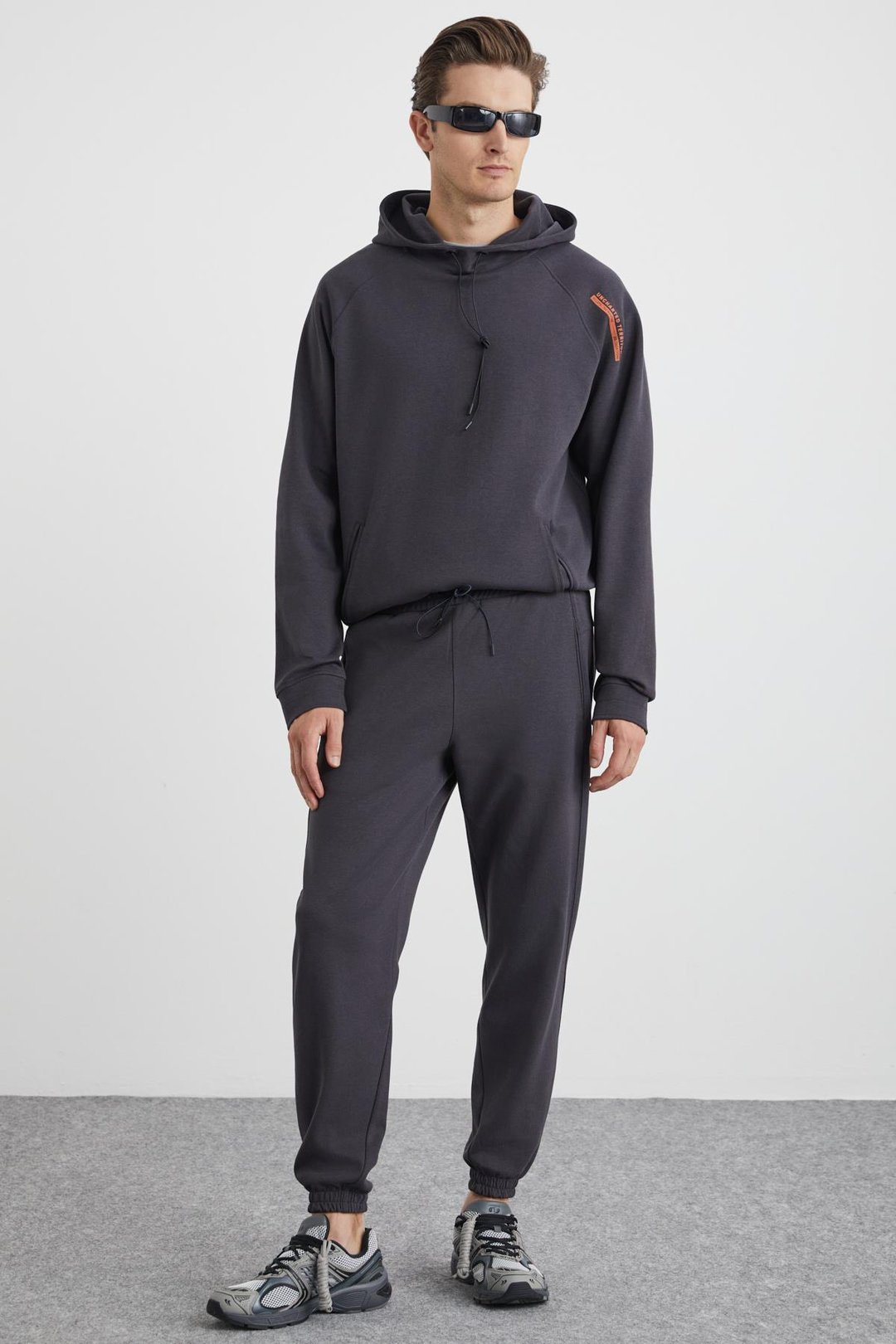 ARRAGON Erkek Scuba Organik Pamuklu İnterlok Kumaşlı Cepli Beli Sport Lastikli Antrasit Eşofman Altı