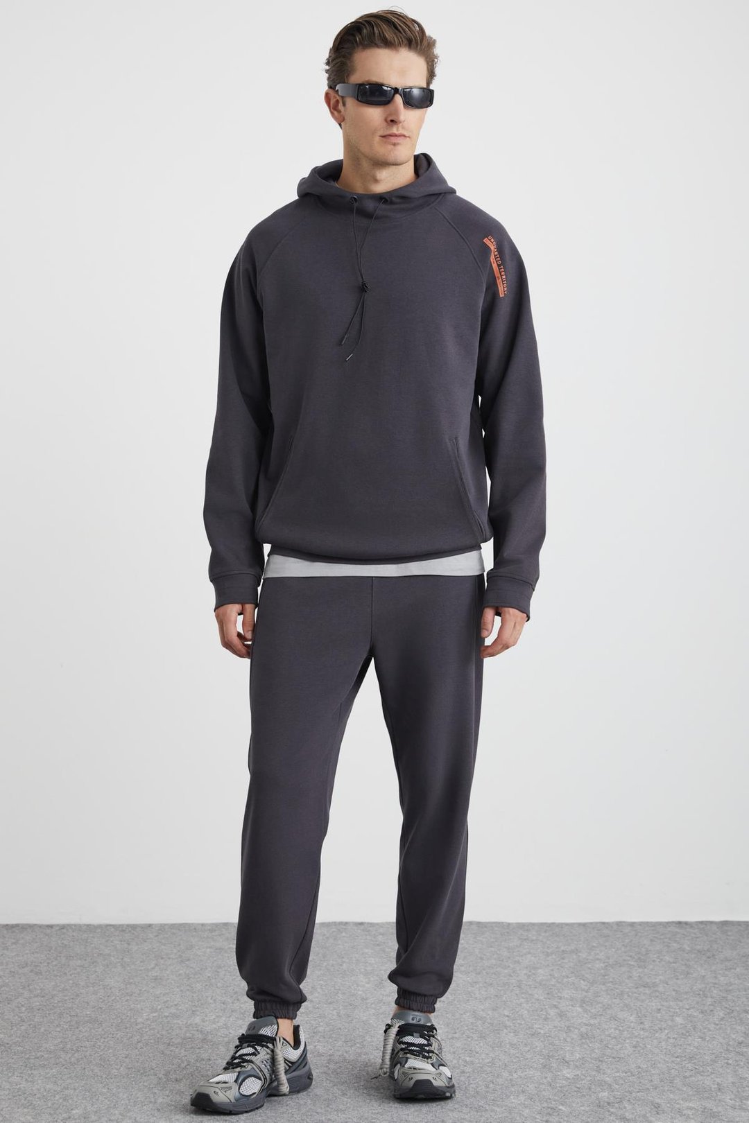 ARRAGON Erkek Scuba Organik Pamuklu İnterlok Kumaşlı Cepli Beli Sport Lastikli Antrasit Eşofman Altı