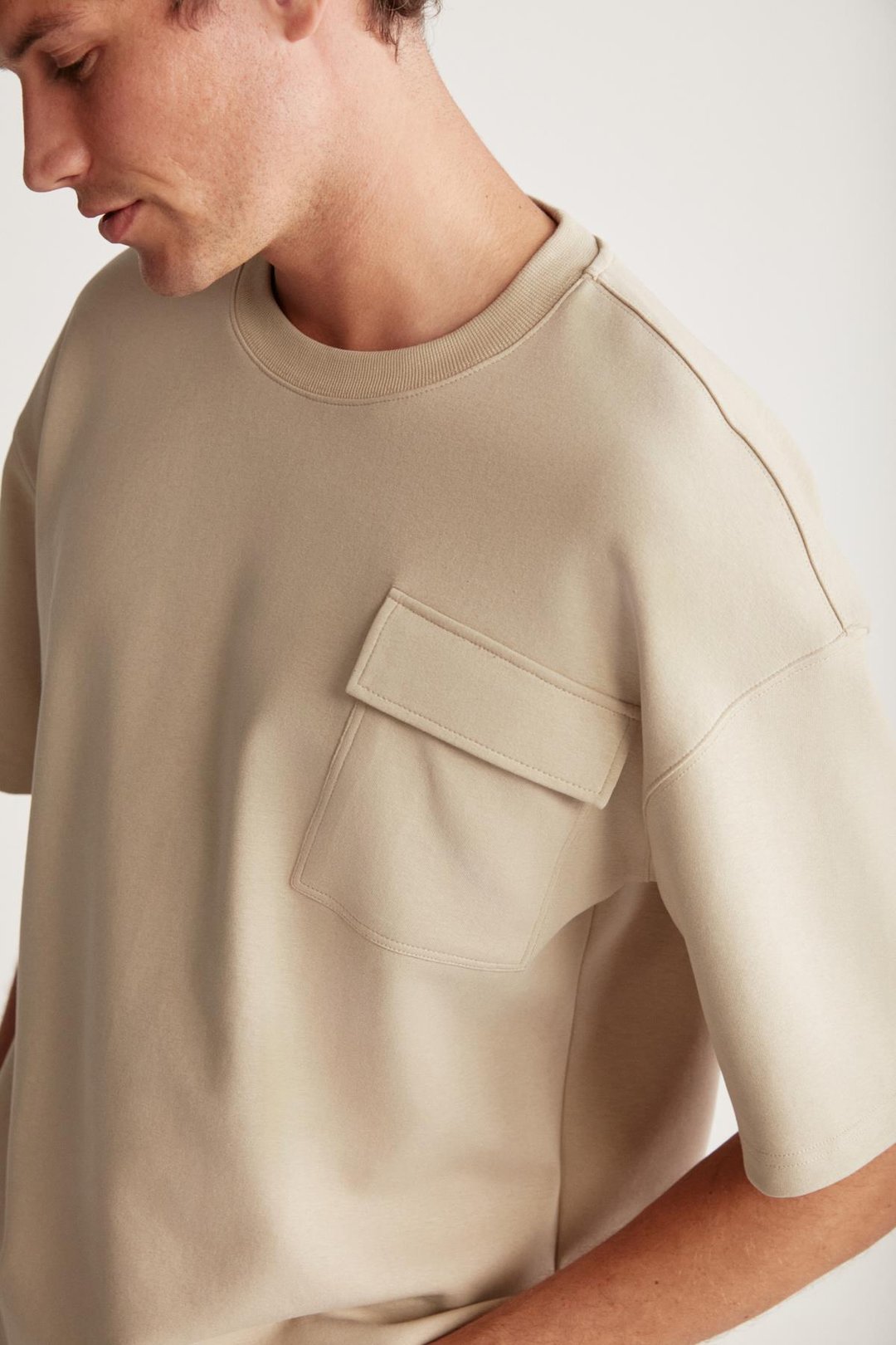 ARTUR  Oversize Bej Tekli T-Shirt