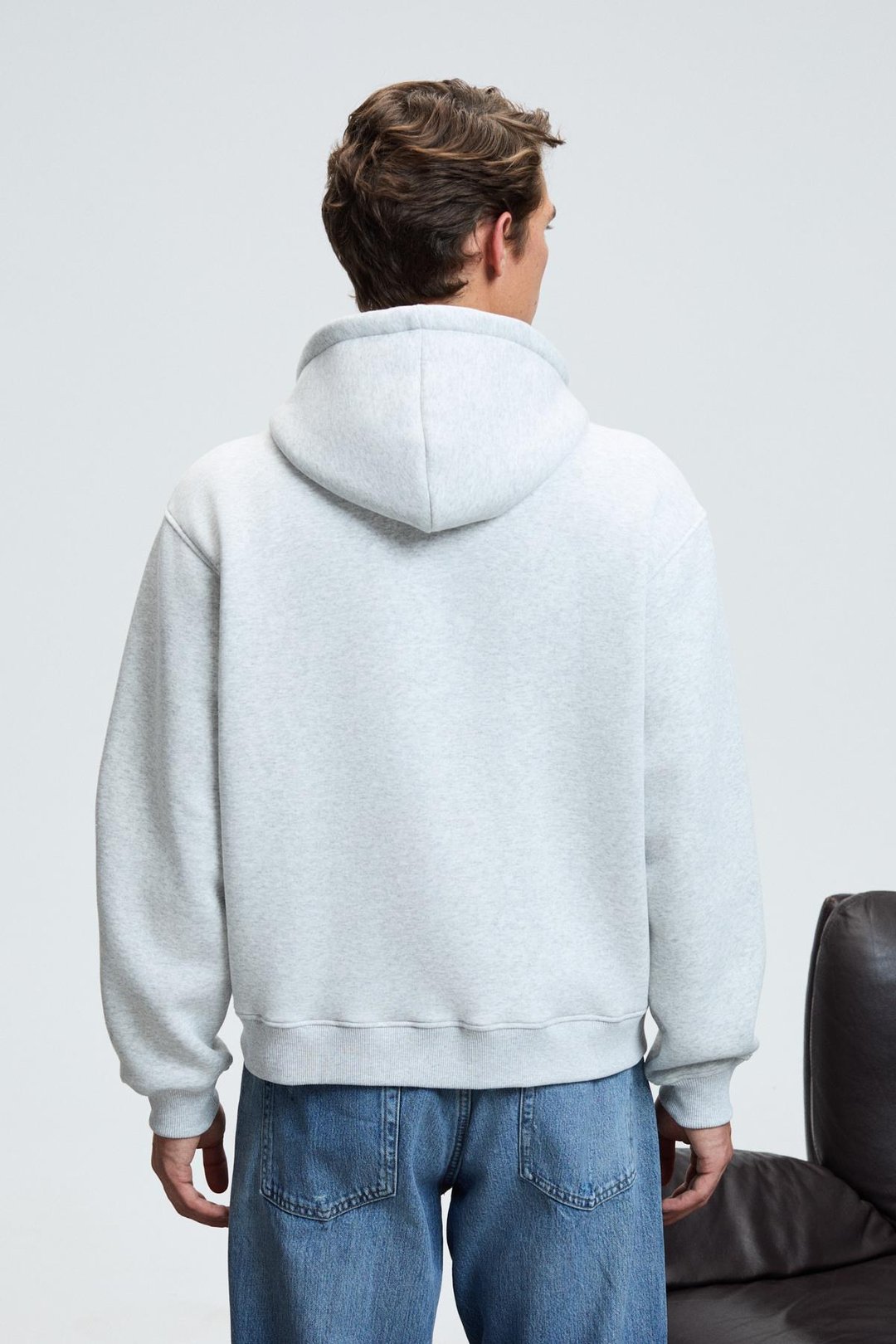 ASHBY Erkek Kapüşonlu Fermuarlı Cepli Kordonlu Regular Fit Grimelanj Sweatshirt