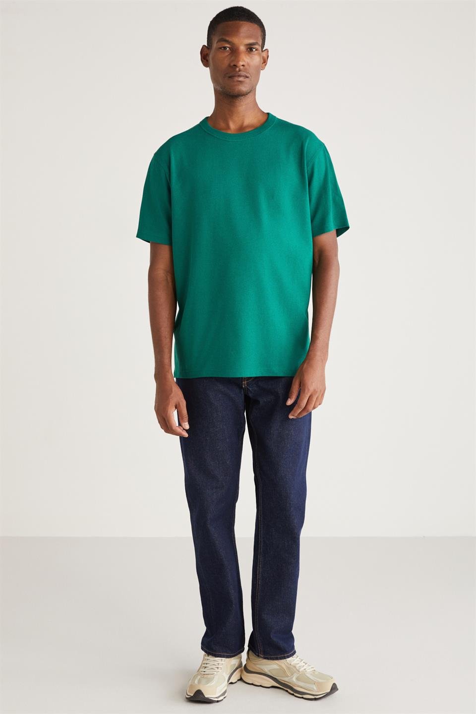 ASTONS Basic Relaxed Yeşil Tekli T-Shirt