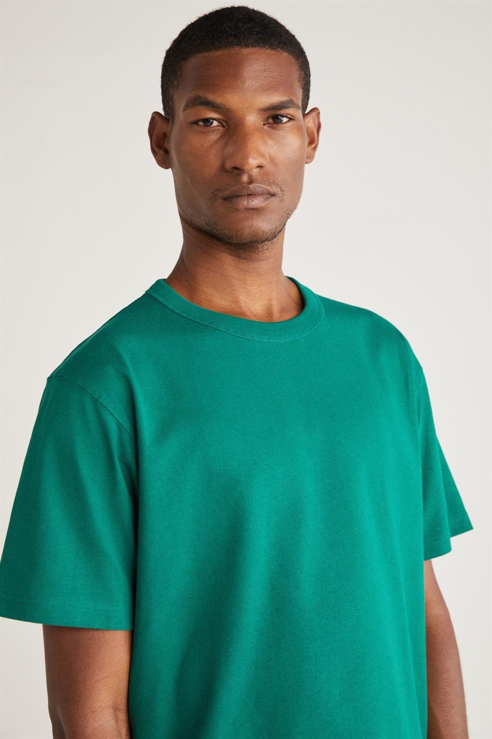 ASTONS Basic Relaxed Yeşil Tekli T-Shirt