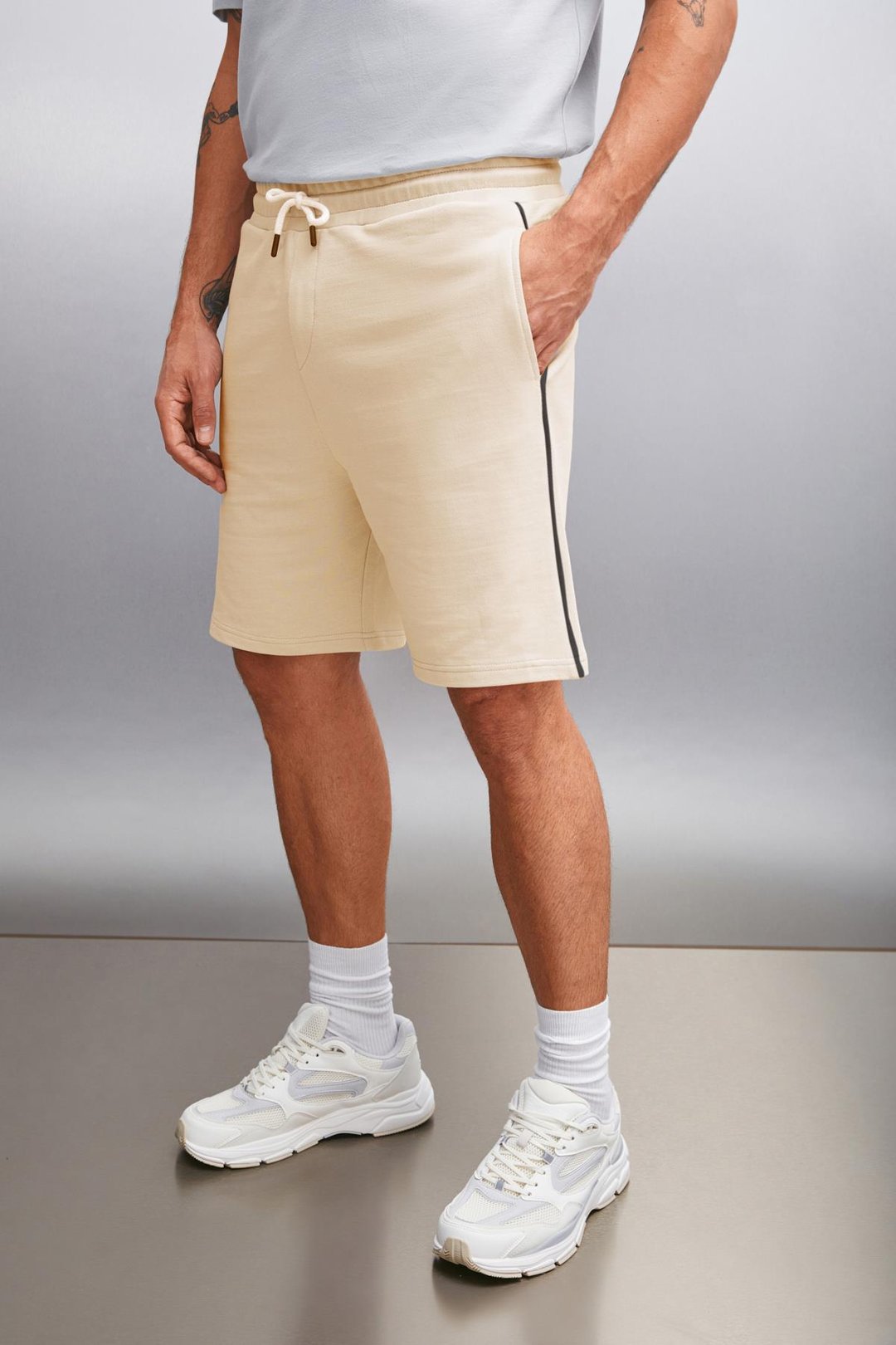 AUGUSTUS Erkek %100 Pamuk Regular Bej Şort