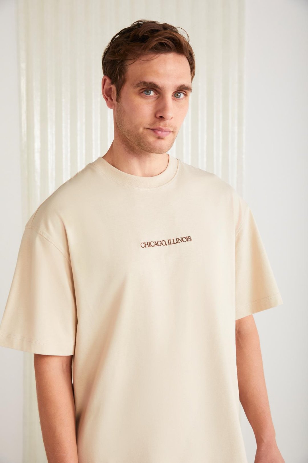 BARACK Basic Oversize Bej Tekli T-Shirt