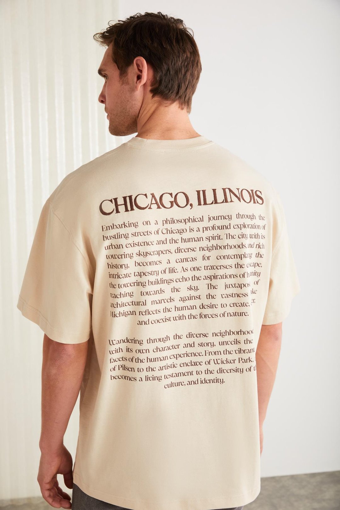 BARACK Basic Oversize Bej Tekli T-Shirt